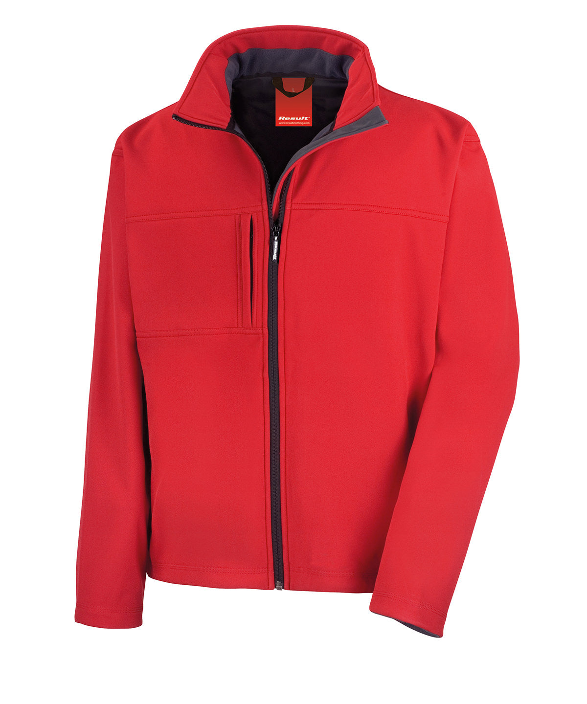 Result Classic softshell jacket in Red, front view