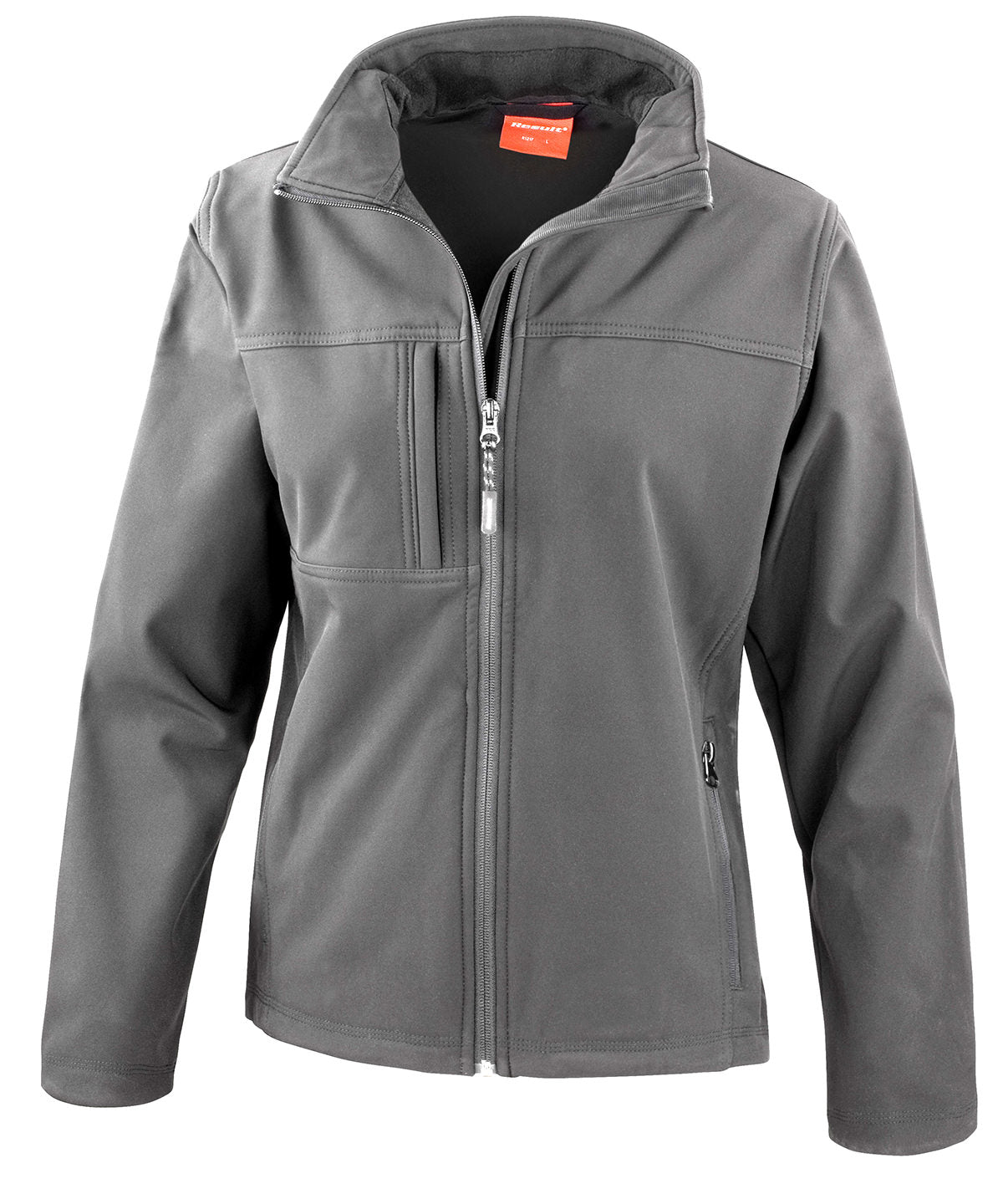 Result Women's classic softshell jacket in Grey, front view