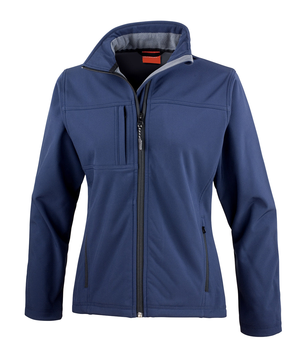 Result Women's classic softshell jacket in Navy, front view