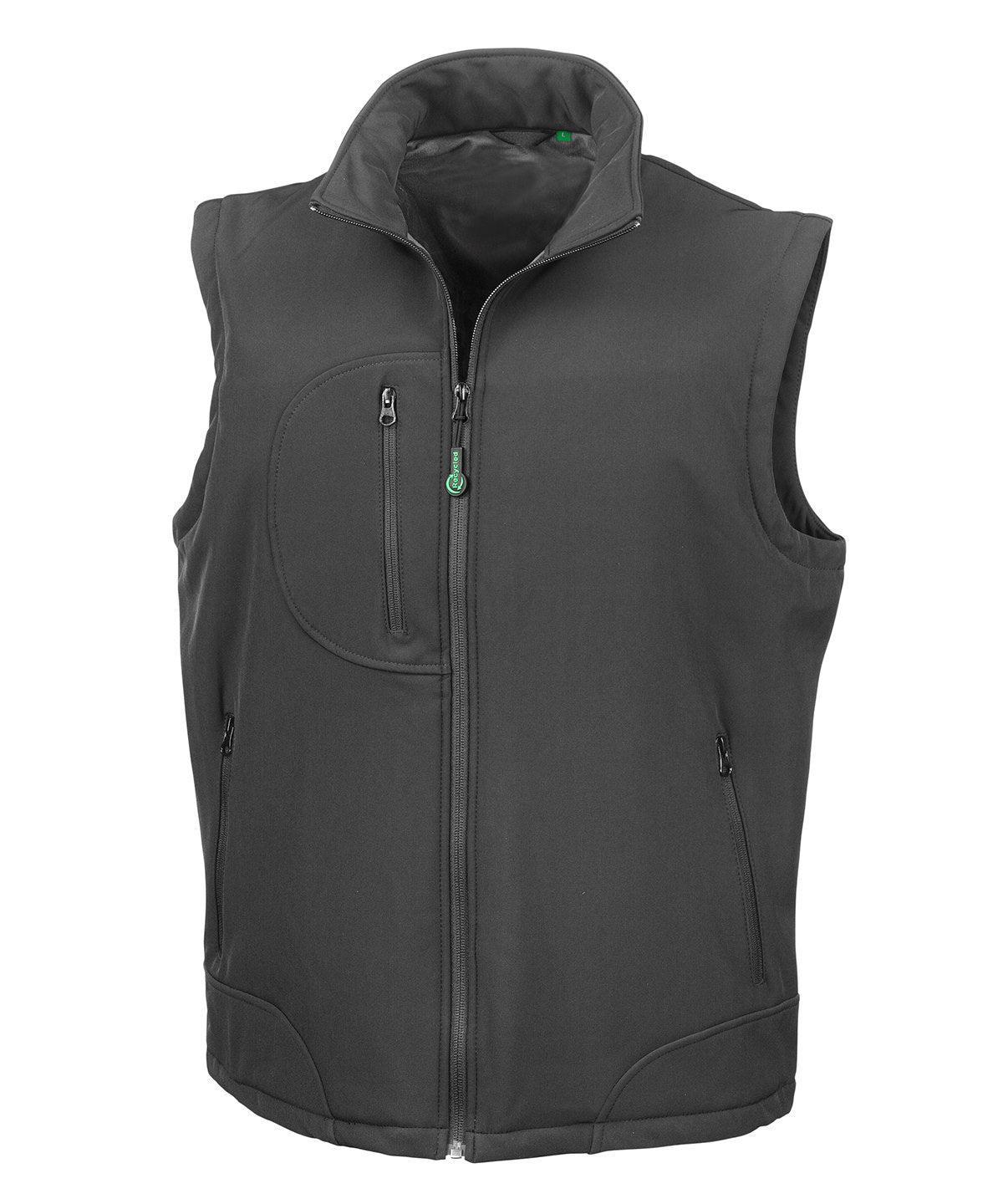 Result Softshell bodywarmer in Black/Black, front view