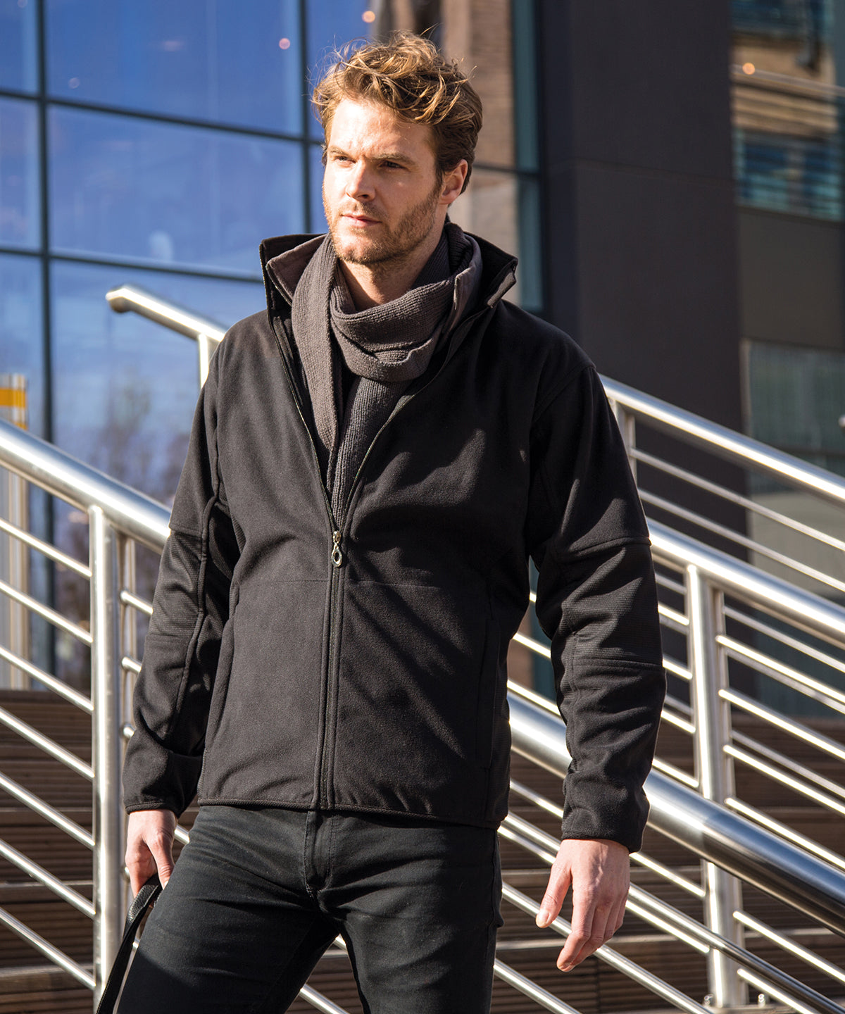 Result Osaka combed pile softshell jacket, lifestyle photo
