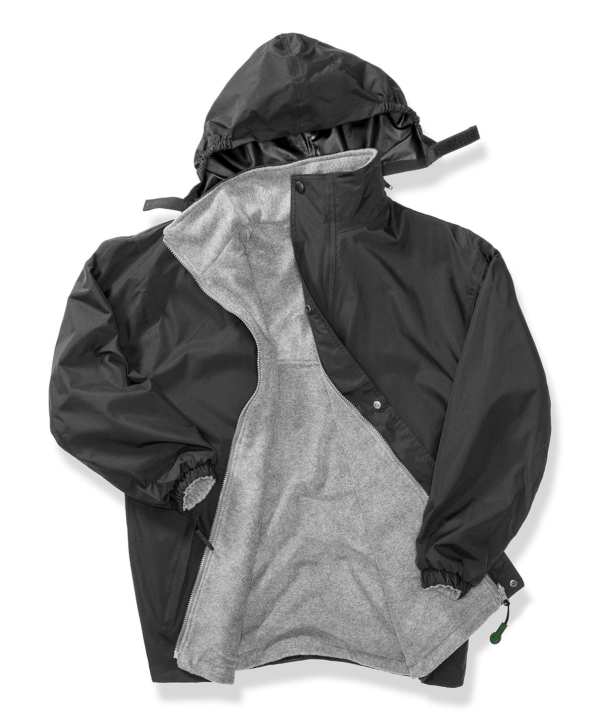 Result Recycled StormDri 6000 coat in Black/Grey, front view