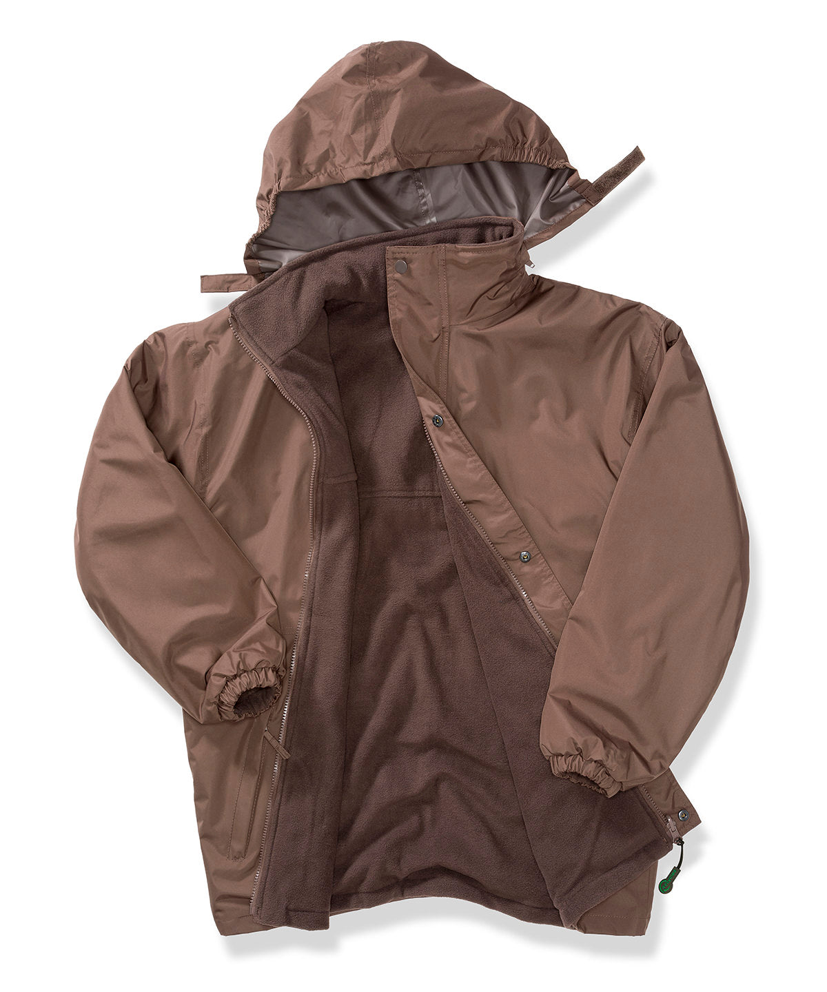Result Recycled StormDri 6000 coat in Brown/Brown, front view