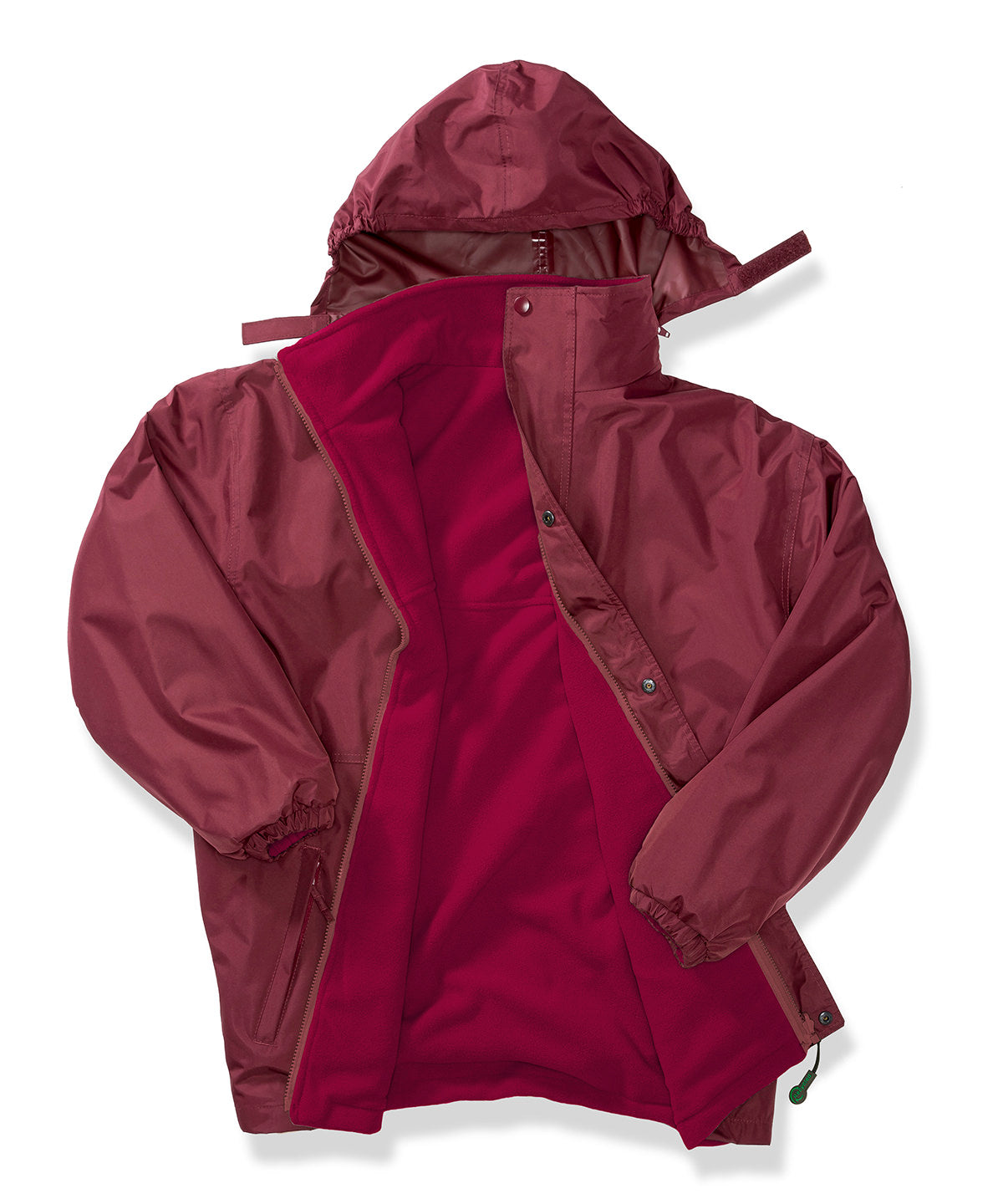 Result Recycled StormDri 6000 coat in Burgundy/Burgundy, front view