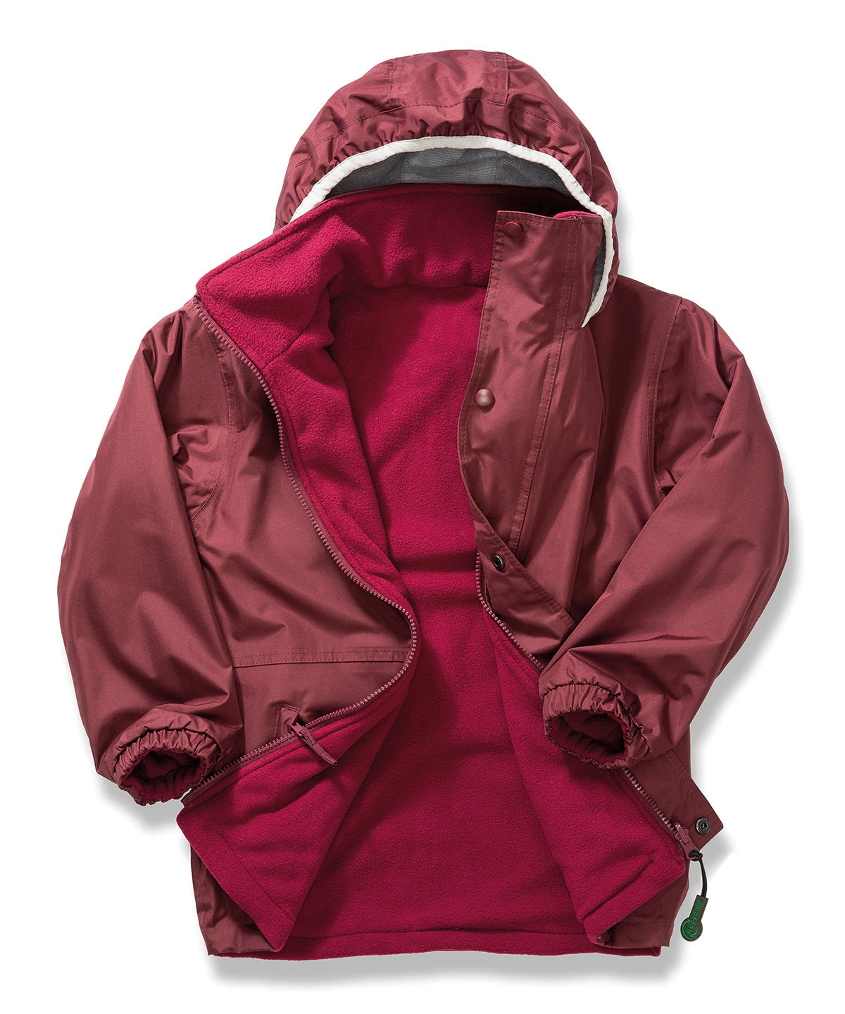 Result Junior & youth Recycled StormDri 6000 coat in Burgundy/Burgundy, front view