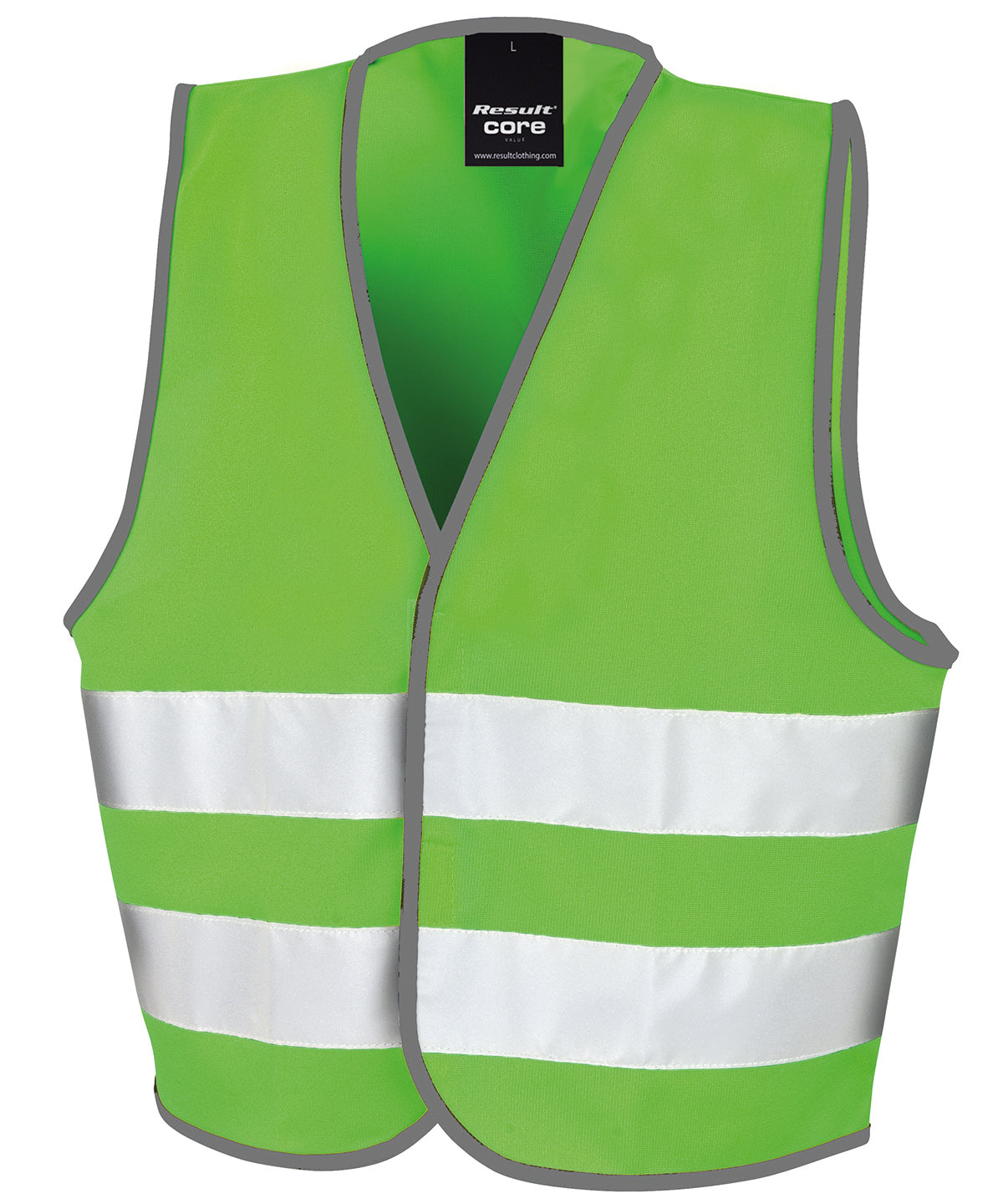 Result Core Junior vest in Lime, front view