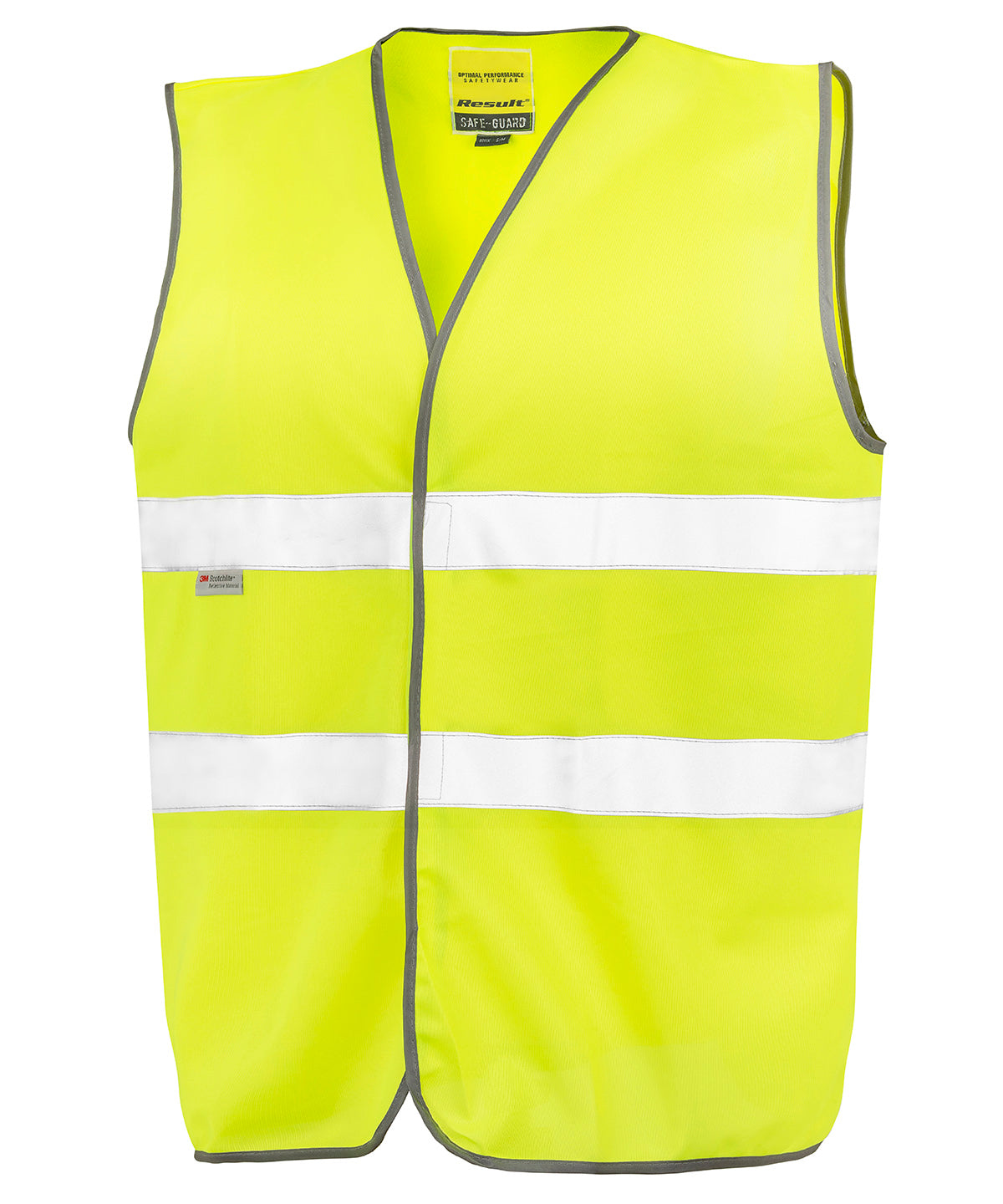 Result Safeguard Motorist safety vest in Fluorescent Yellow, front view