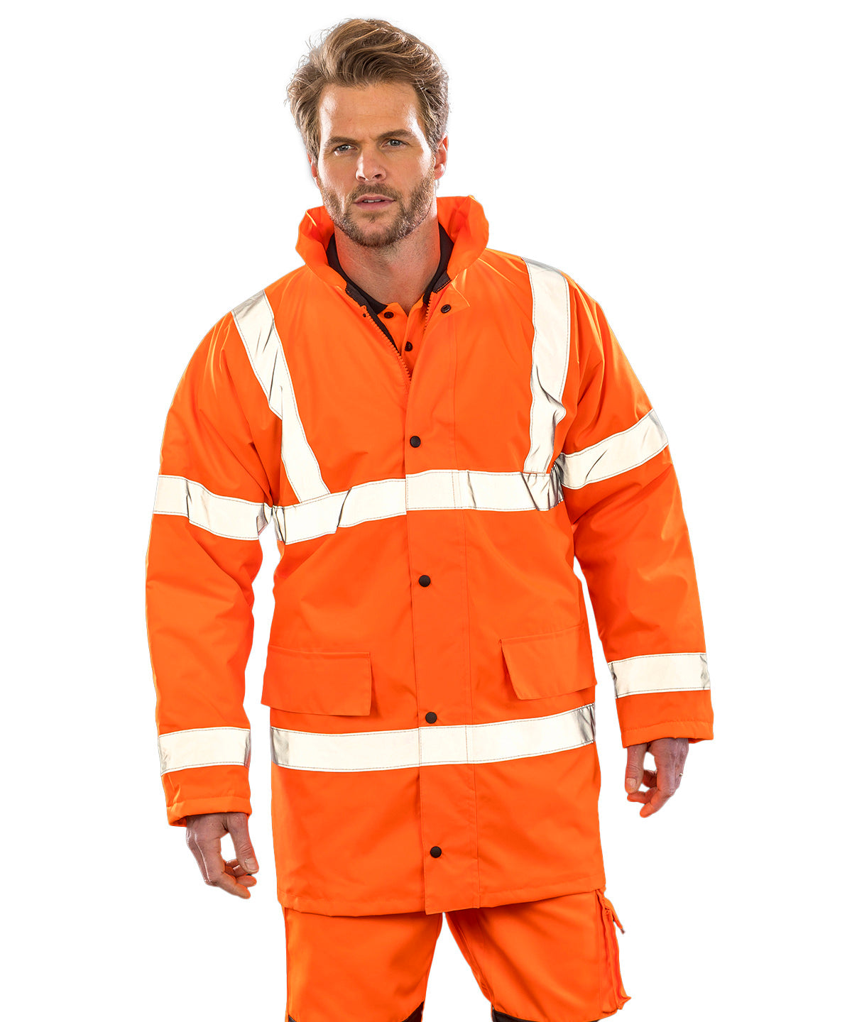 Result Core Safety high-viz coat, lifestyle photo