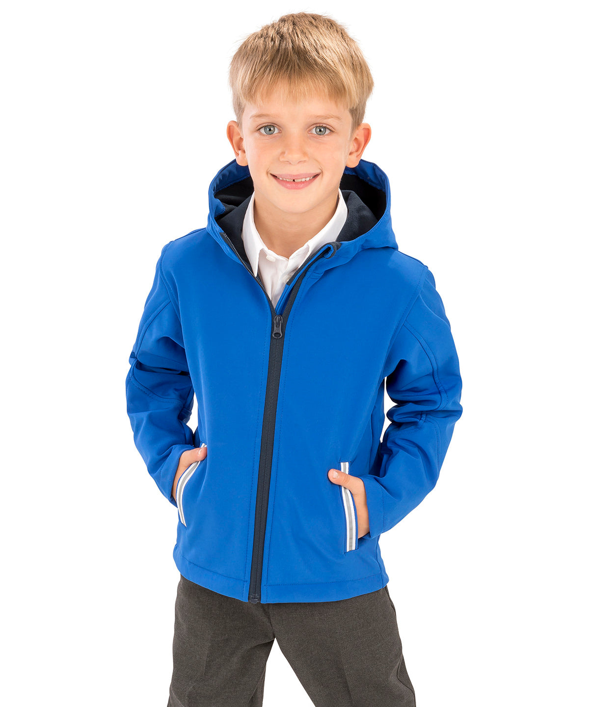 Result Core Junior TX performance hooded softshell jacket, lifestyle photo