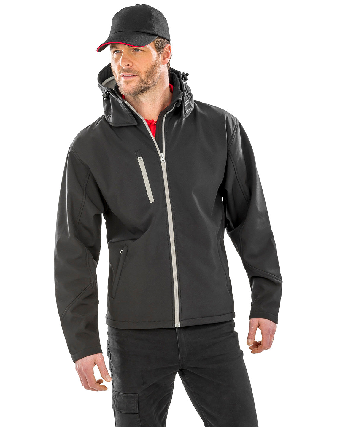 Result Core TX performance hooded softshell jacket, lifestyle photo
