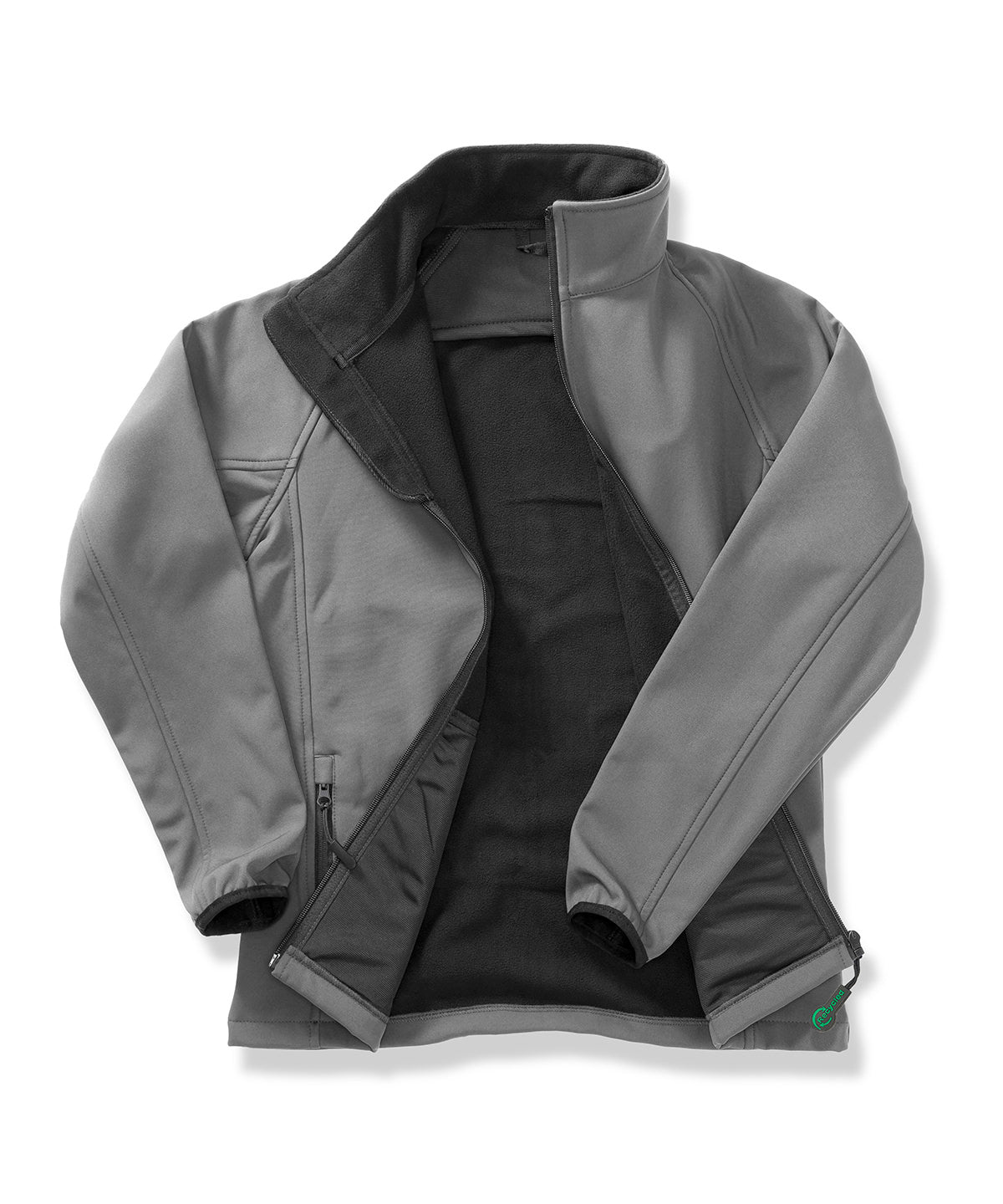 Result Core Womens printable softshell with recycled fleece inner in Charcoal/Black, front view