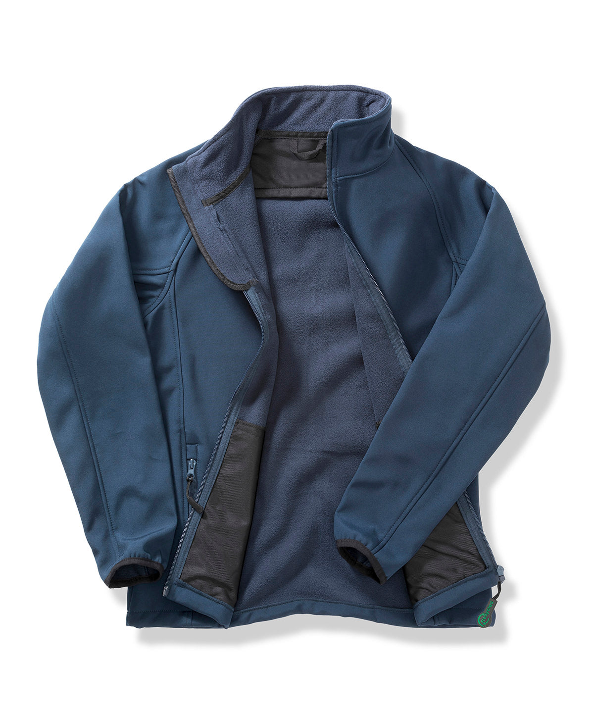 Result Core Womens printable softshell with recycled fleece inner in Navy/Navy, front view