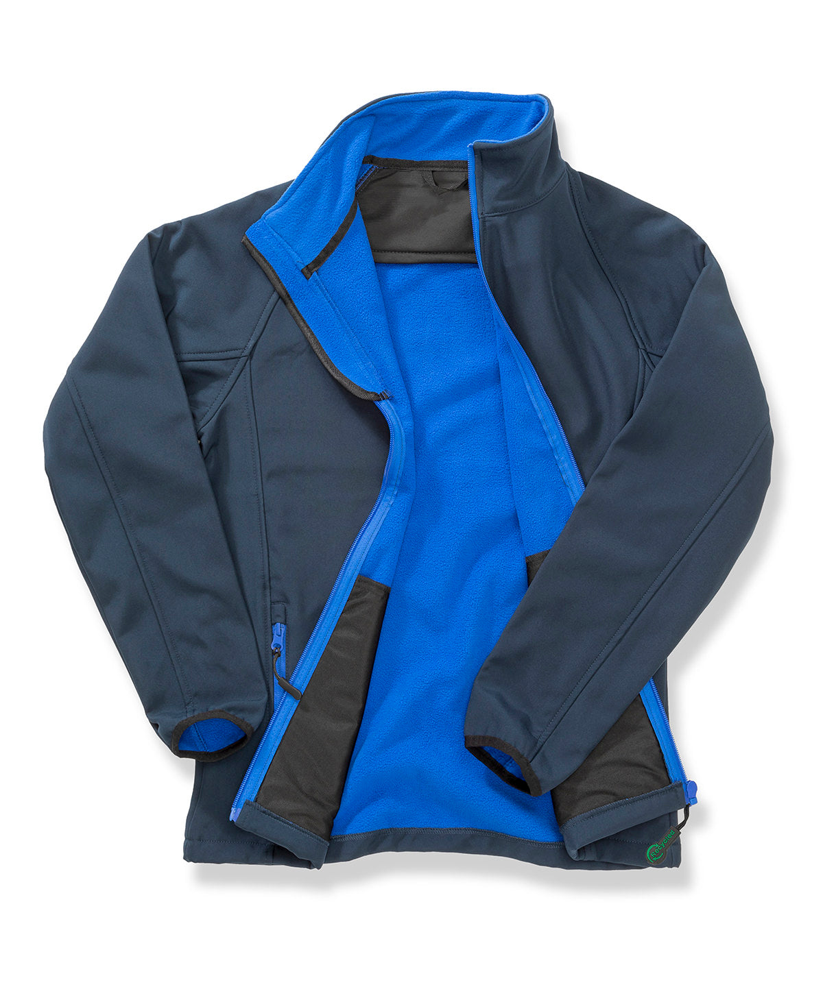 Result Core Womens printable softshell with recycled fleece inner in Navy/Royal, front view