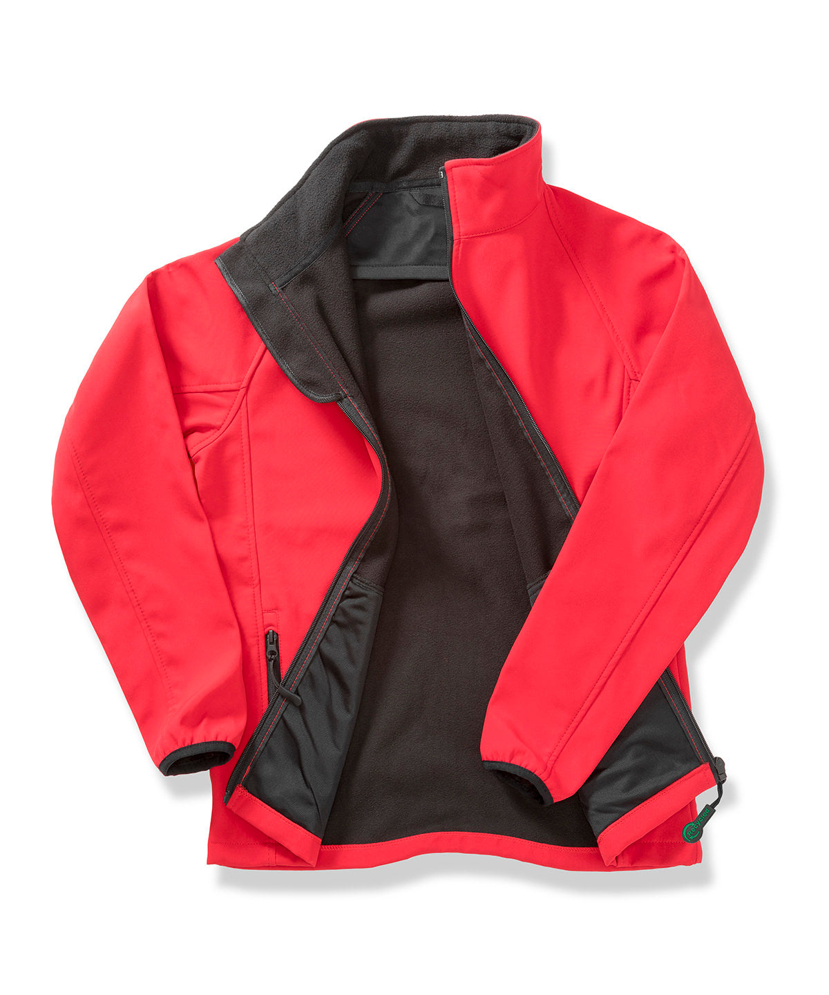 Result Core Womens printable softshell with recycled fleece inner in Red/Black, front view