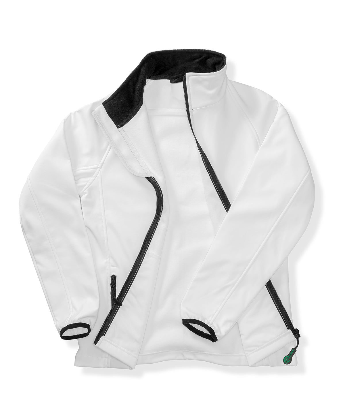 Result Core Womens printable softshell with recycled fleece inner in White/Black, front view