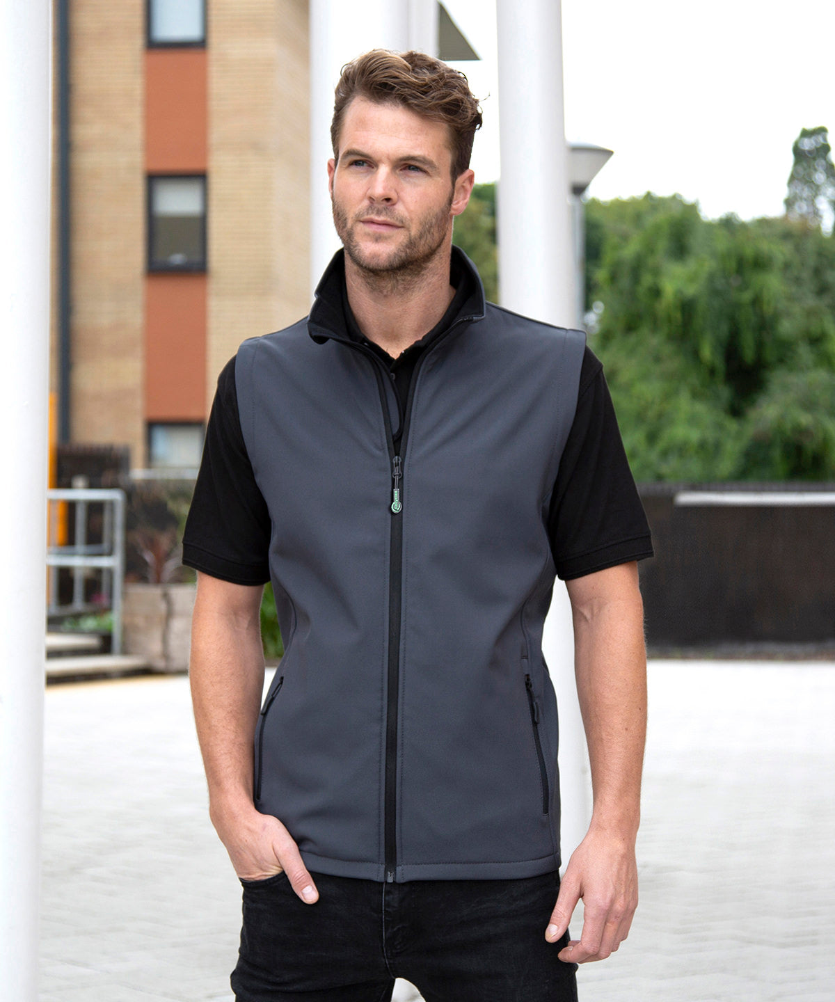 Result Core Printable softshell bodywarmer with recycled fleece inner, lifestyle photo