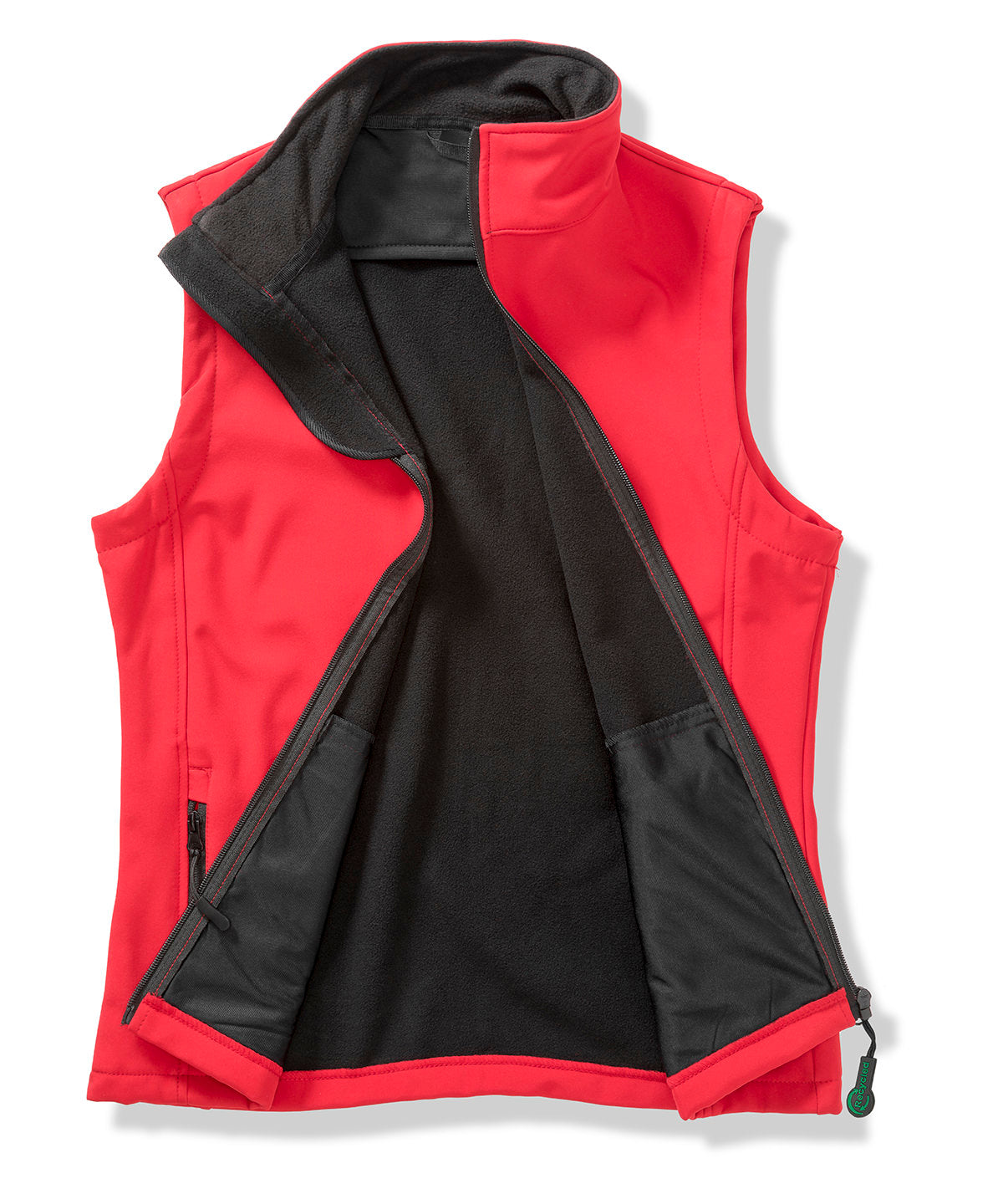 Result Core Printable softshell bodywarmer with recycled fleece inner in Red/Black, front view