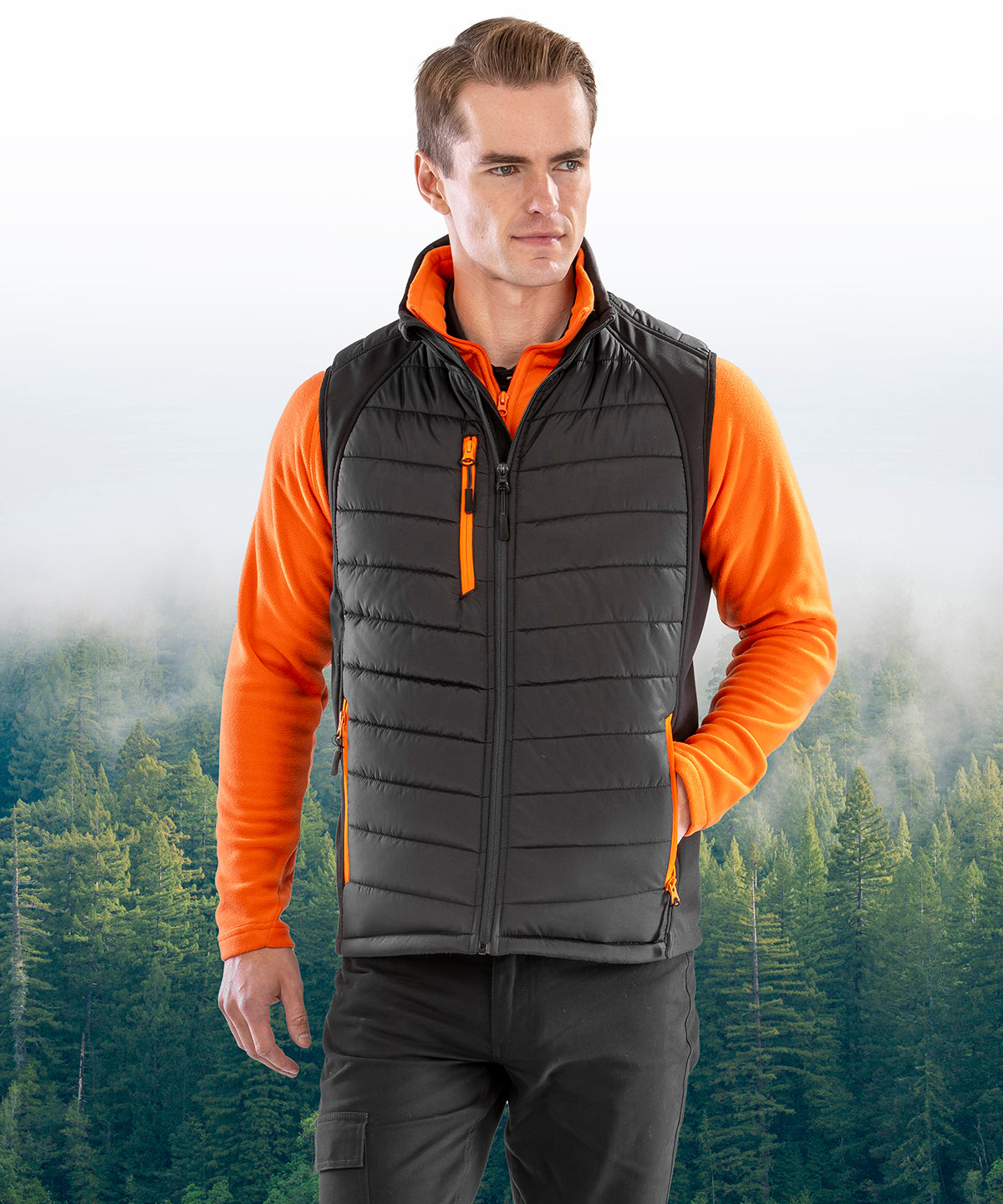 Result Recycled Compass padded softshell gilet, lifestyle photo