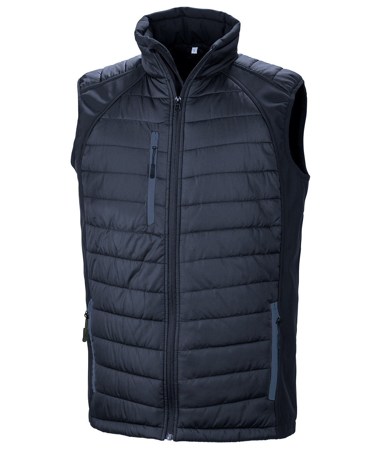 Result Recycled Compass padded softshell gilet in Navy_Navy, front view