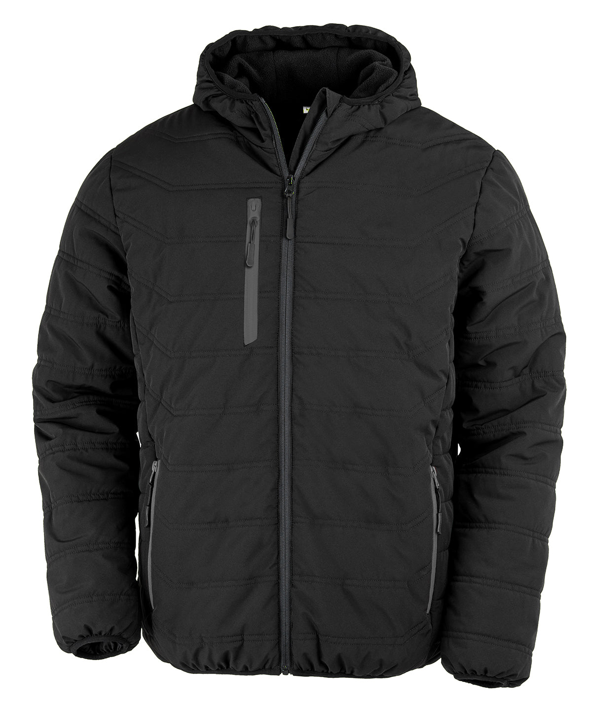 Result Recycled Compass padded winter jacket in Black/Black, front view