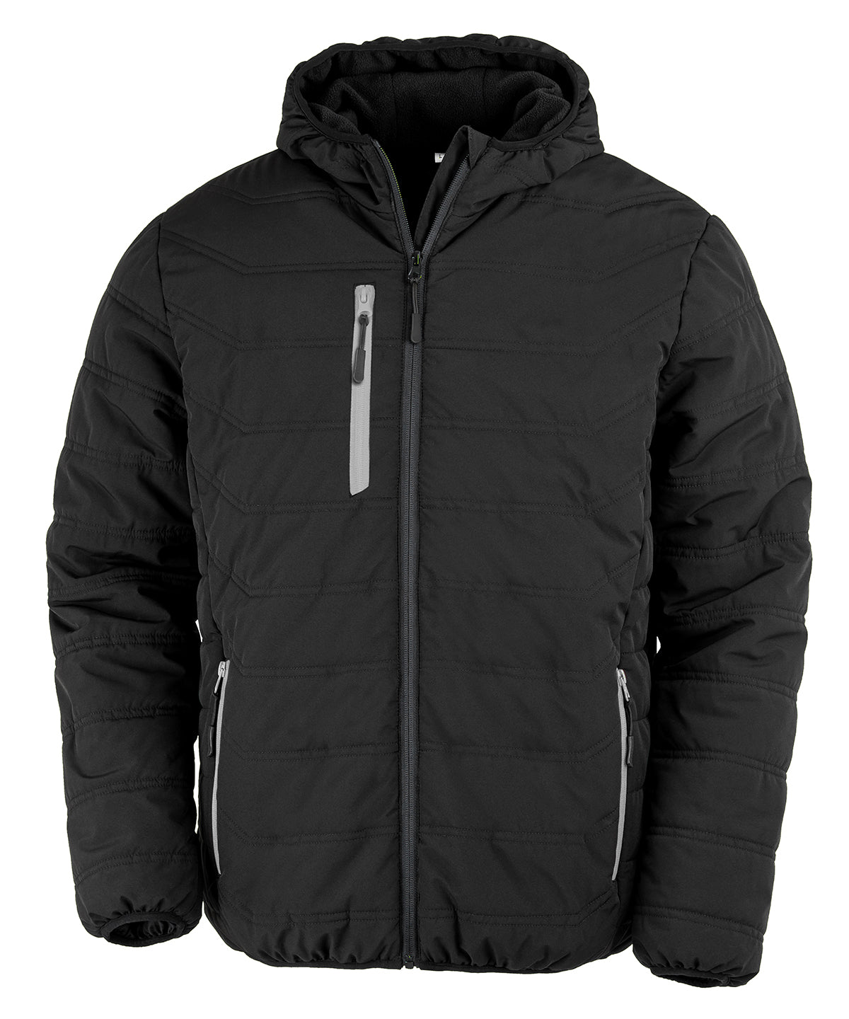 Result Recycled Compass padded winter jacket in Black/Grey, front view