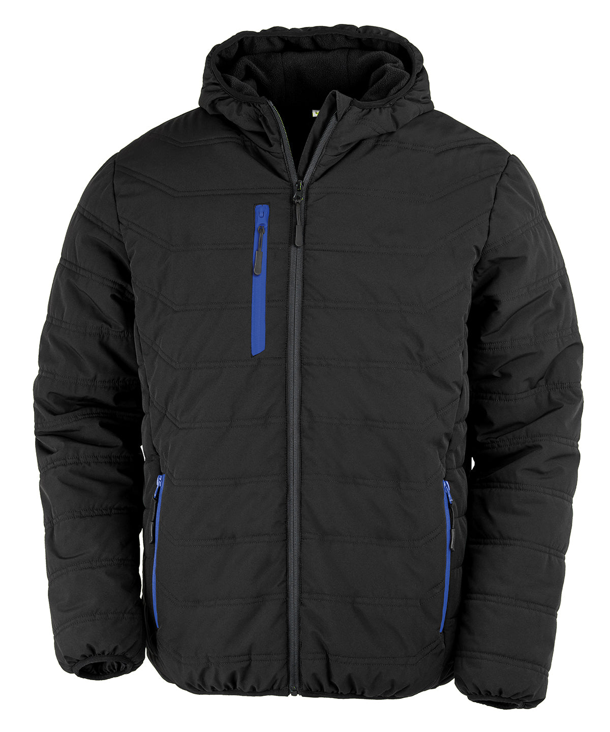 Result Recycled Compass padded winter jacket in Black/Royal, front view