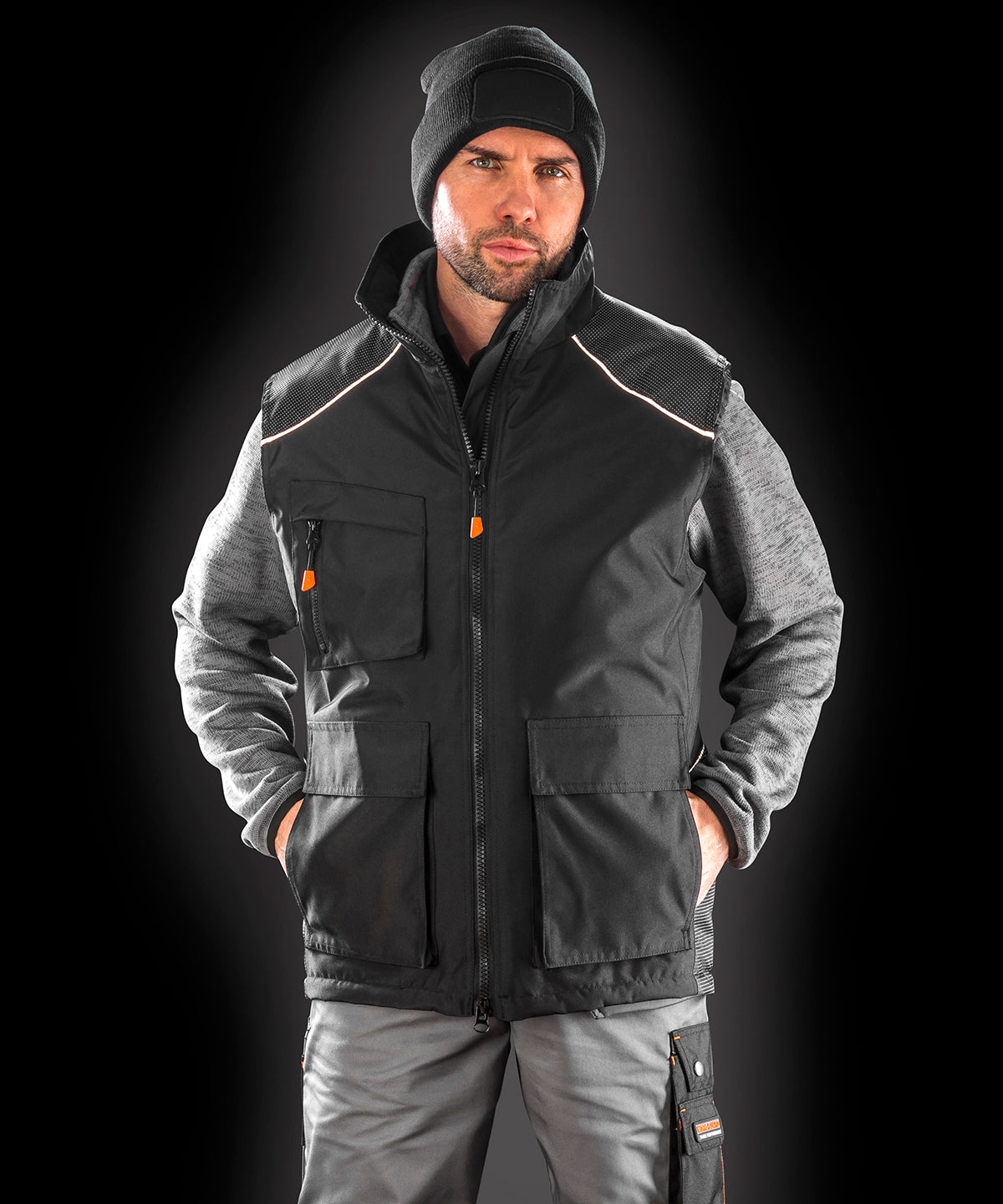 Result Workguard Work-Guard Vostex bodywarmer in Black, lifestyle photo