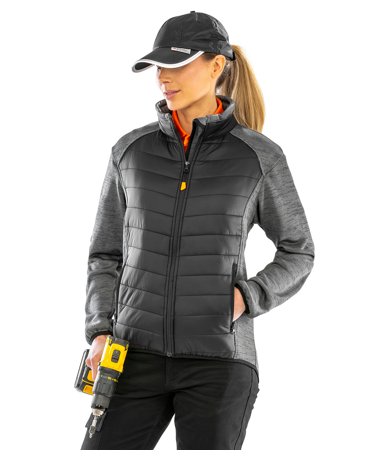 Result Workguard Elevator jacket in Black/Grey Marl, lifestyle photo