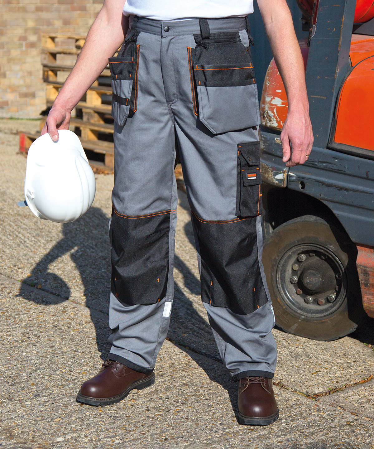 Result Workguard Work-Guard x-over holster trousers in Grey/Black, lifestyle photo