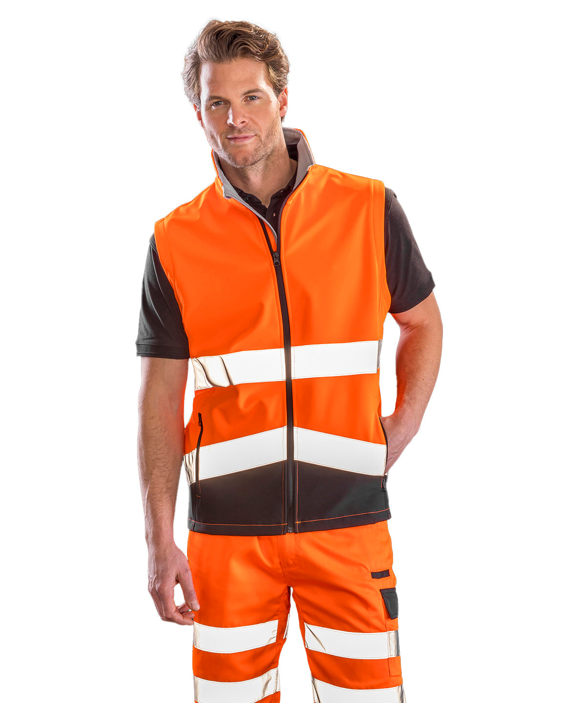 Result Safeguard Printable safety softshell gilet, lifestyle photo