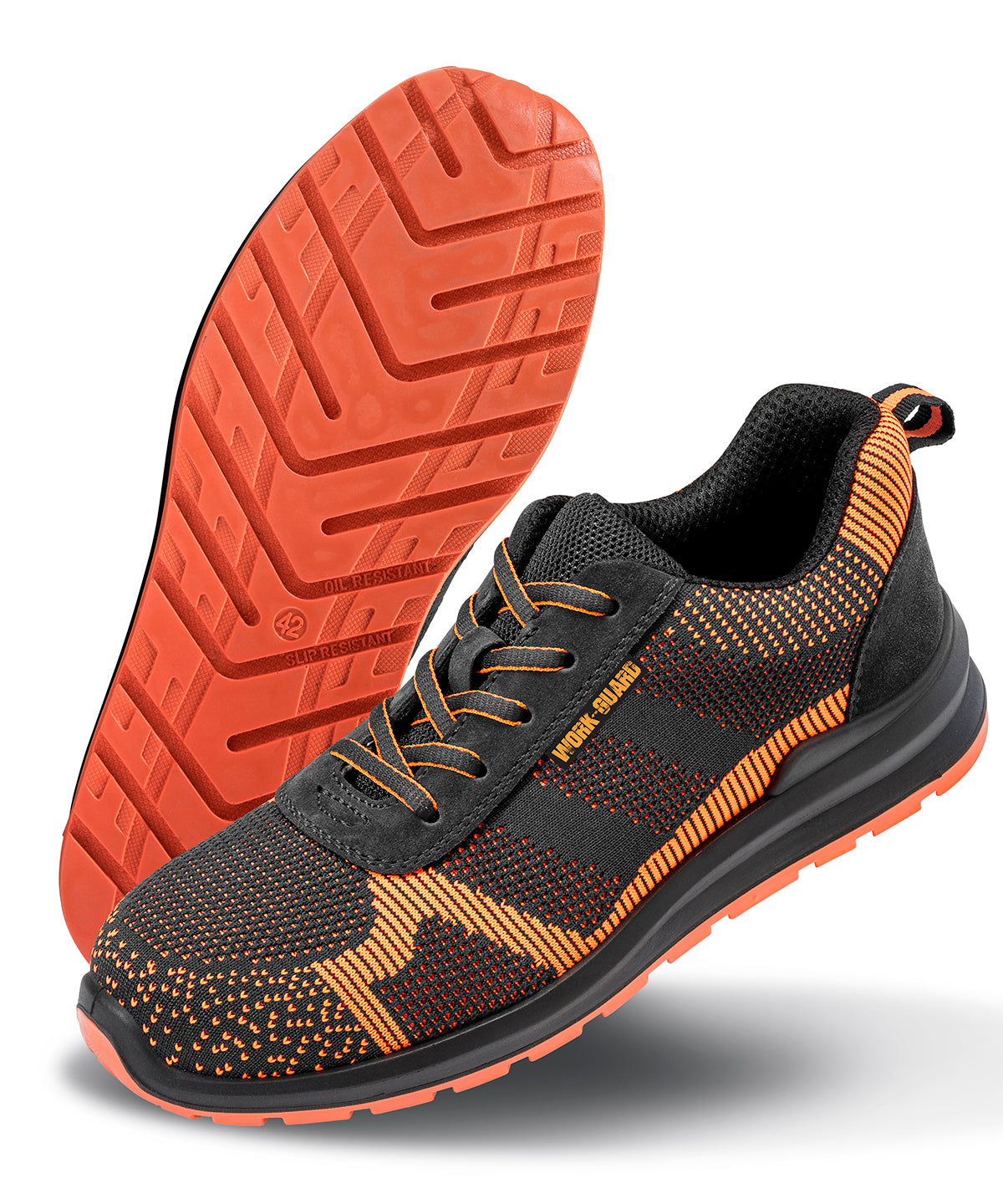 Result Workguard Hardy safety trainer in Black/Orange, lifestyle photo
