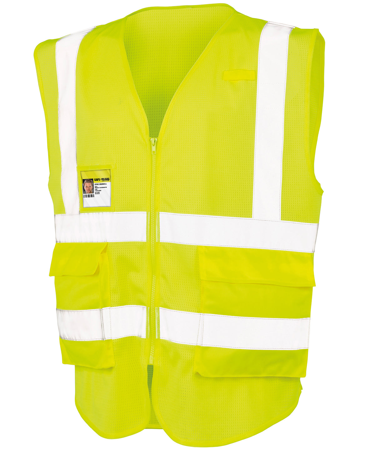 Result Safeguard Executive cool mesh safety vest in Fluorescent Yellow, front view
