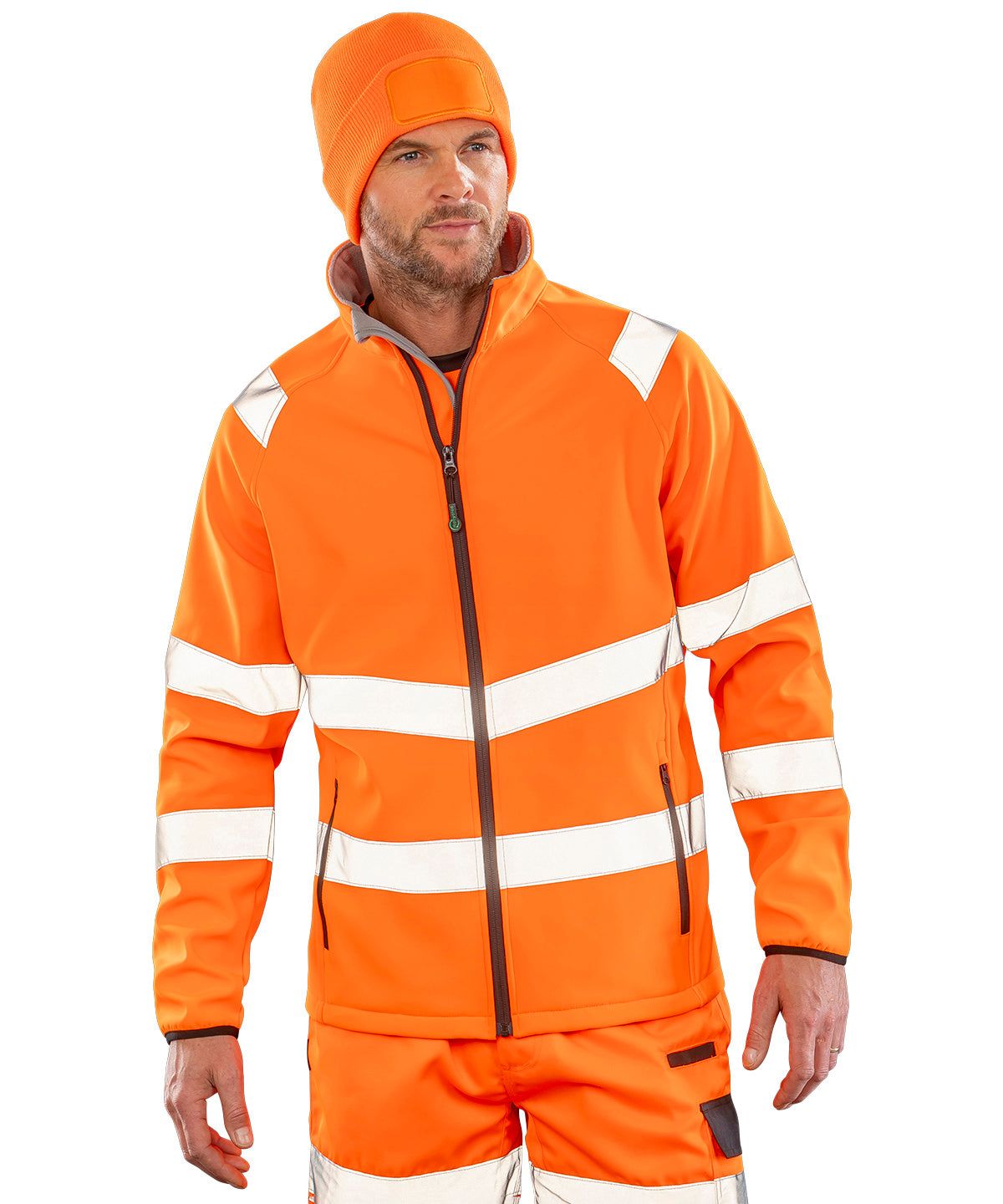 Result Recycled 2-layer printable safety softshell, lifestyle photo
