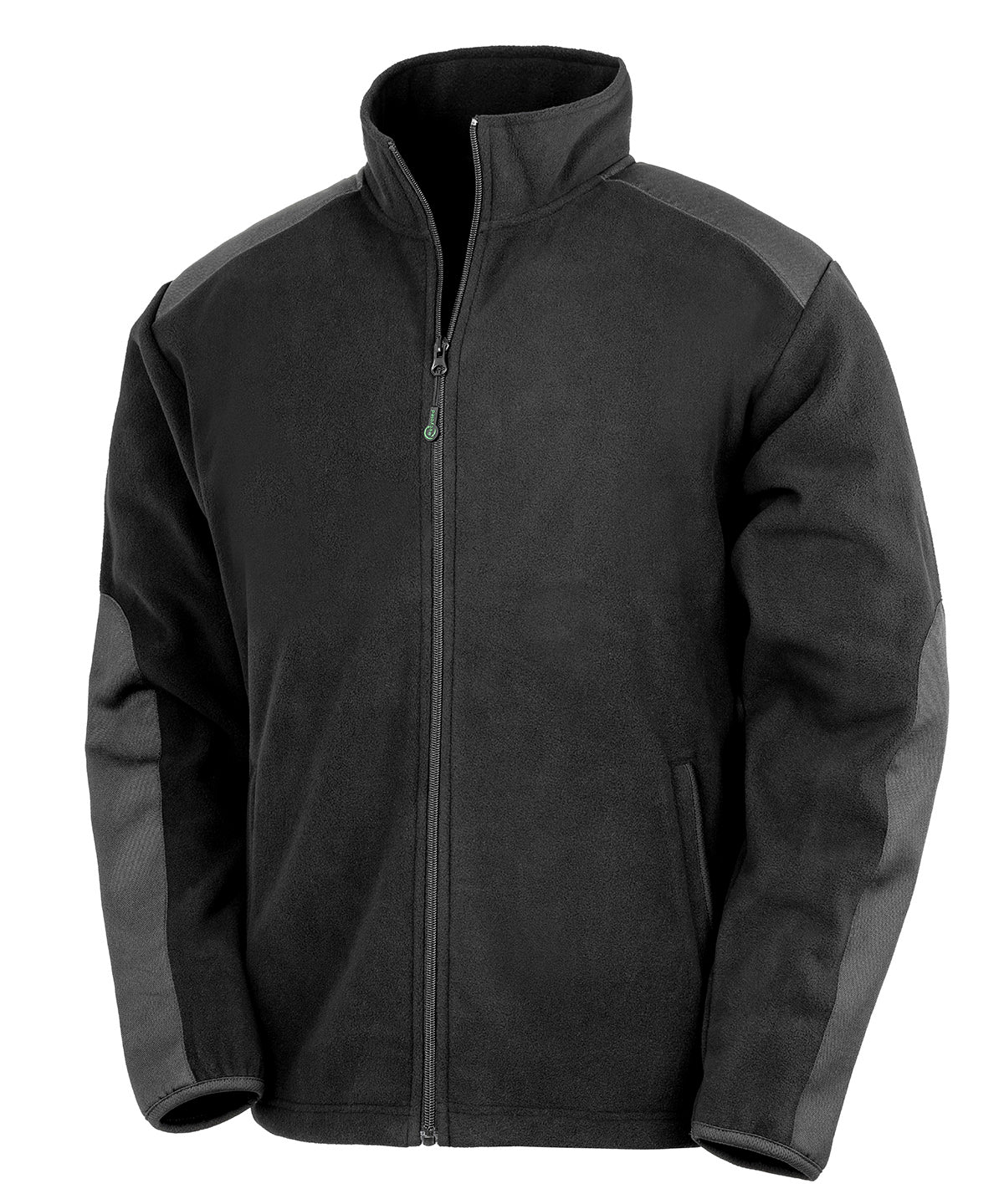 Result Workguard Work-Guard recycled heavy duty microfleece in Black, front view