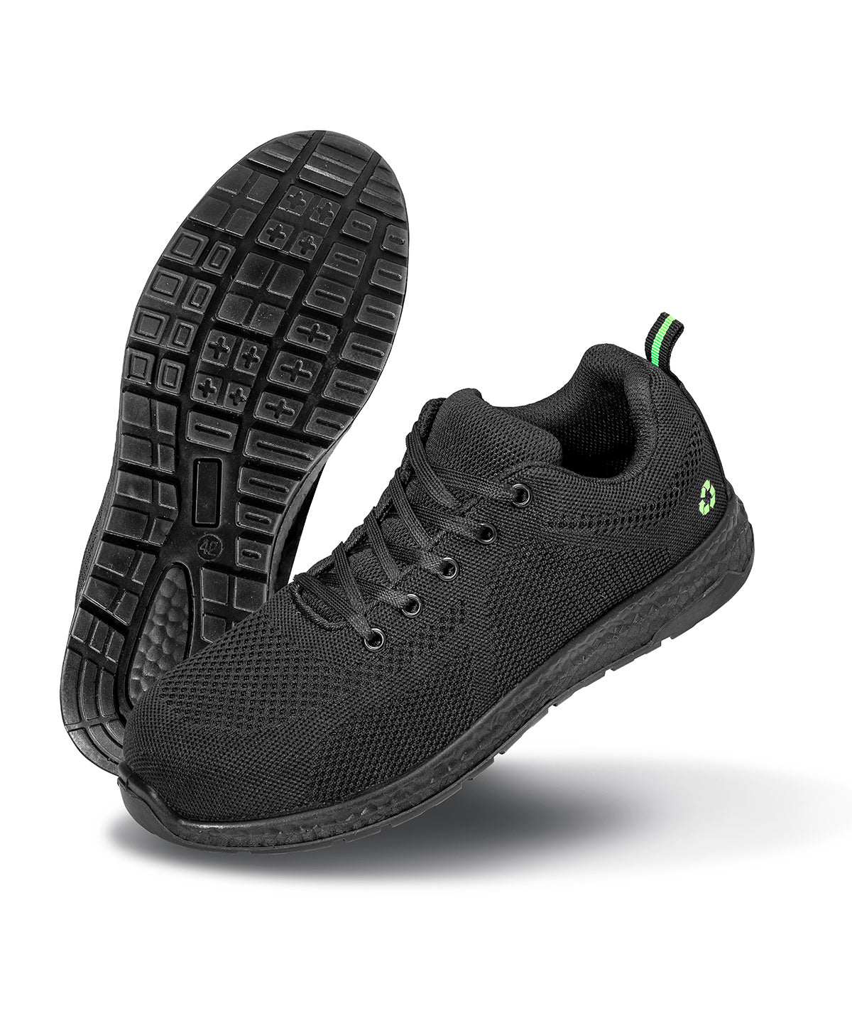 Result Workguard Recycled safety trainers in Black, front view