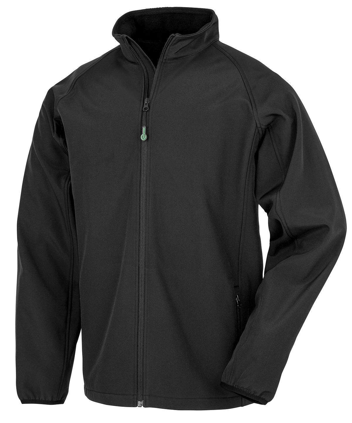 Result Recycled 2-layer printable junior softshell in Black, front view