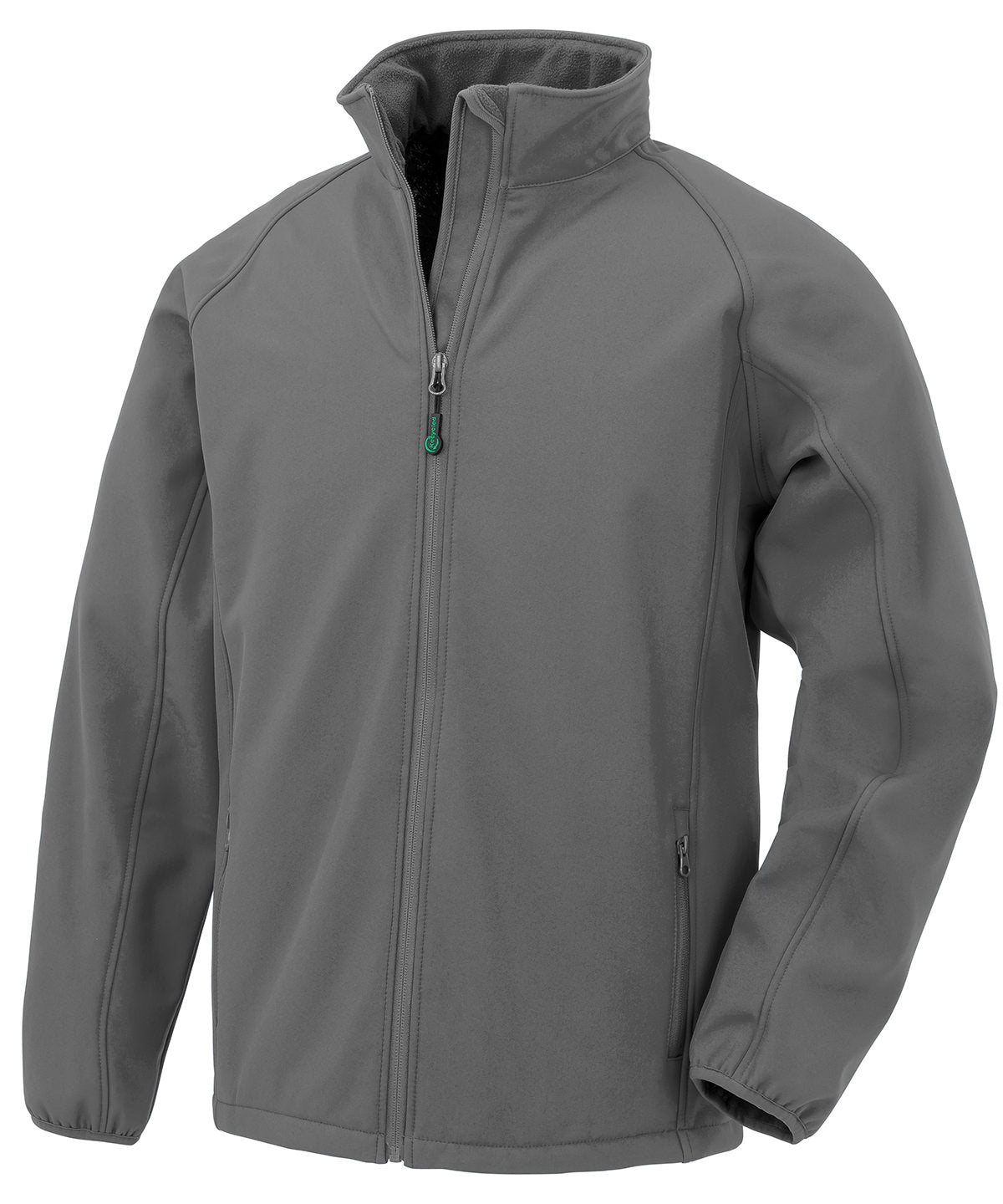Result Recycled 2-layer printable junior softshell in Grey, front view
