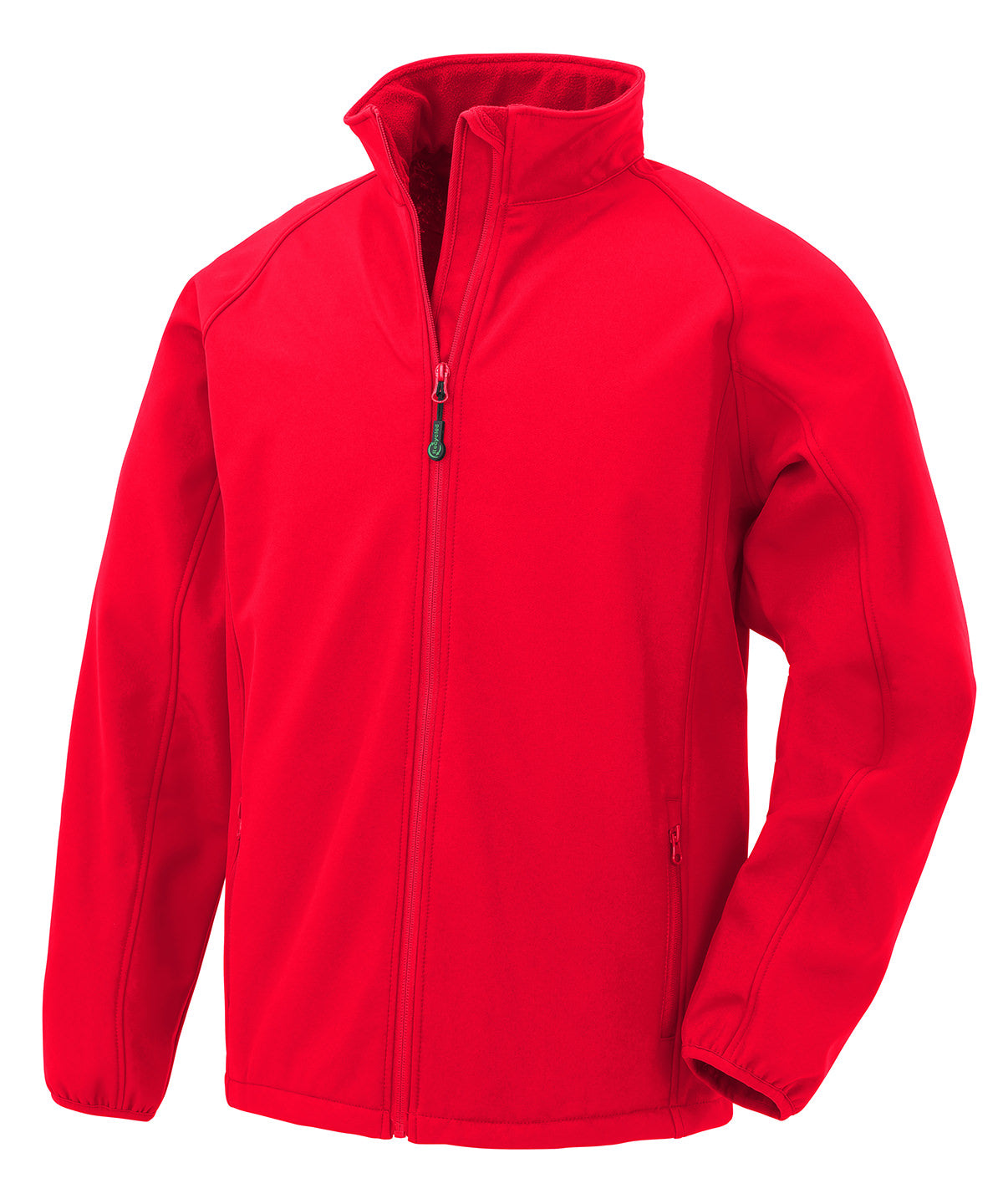 Result Recycled Men's recycled 2-layer printable softshell jacket in Red, front view