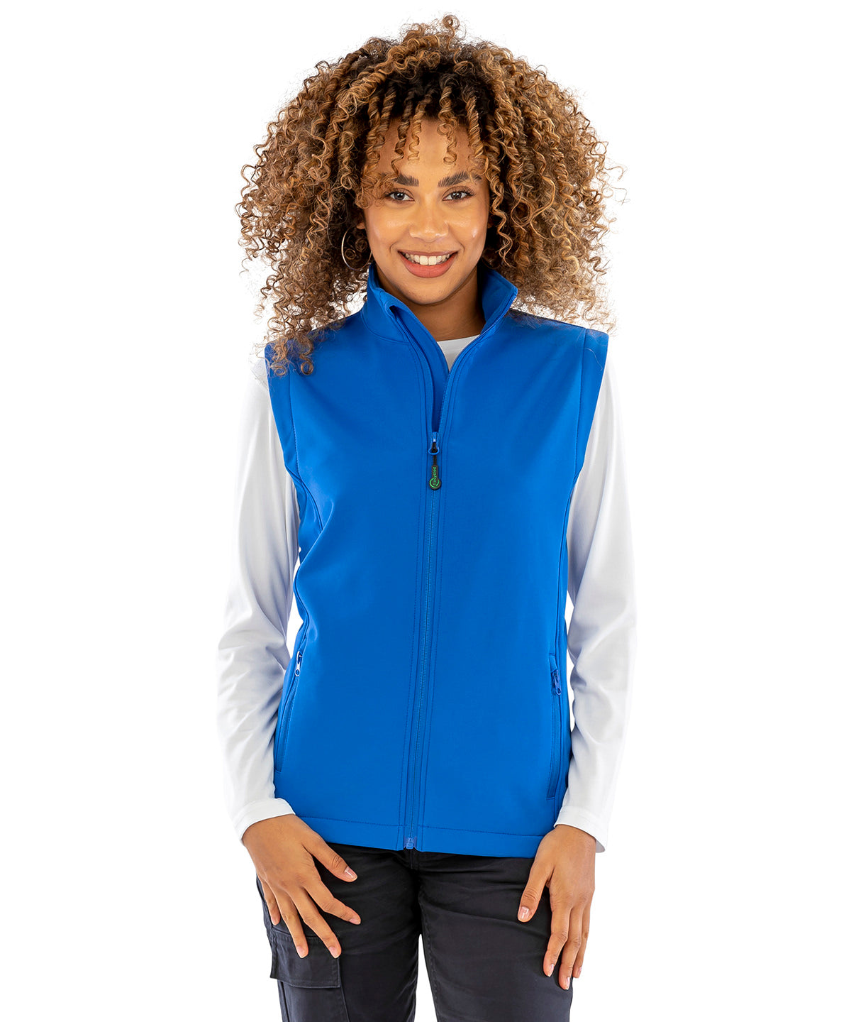 Result Recycled Women's recycled 2-layer printable softshell bodywarmer, lifestyle photo