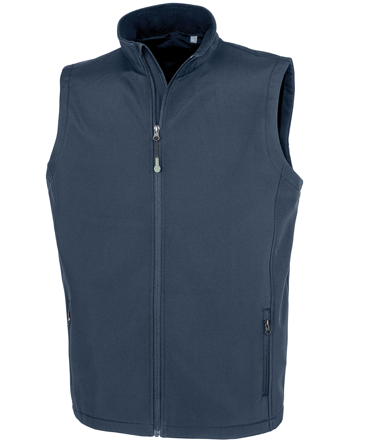 Result Recycled Men's recycled 2-layer printable softshell bodywarmer in Navy, front view