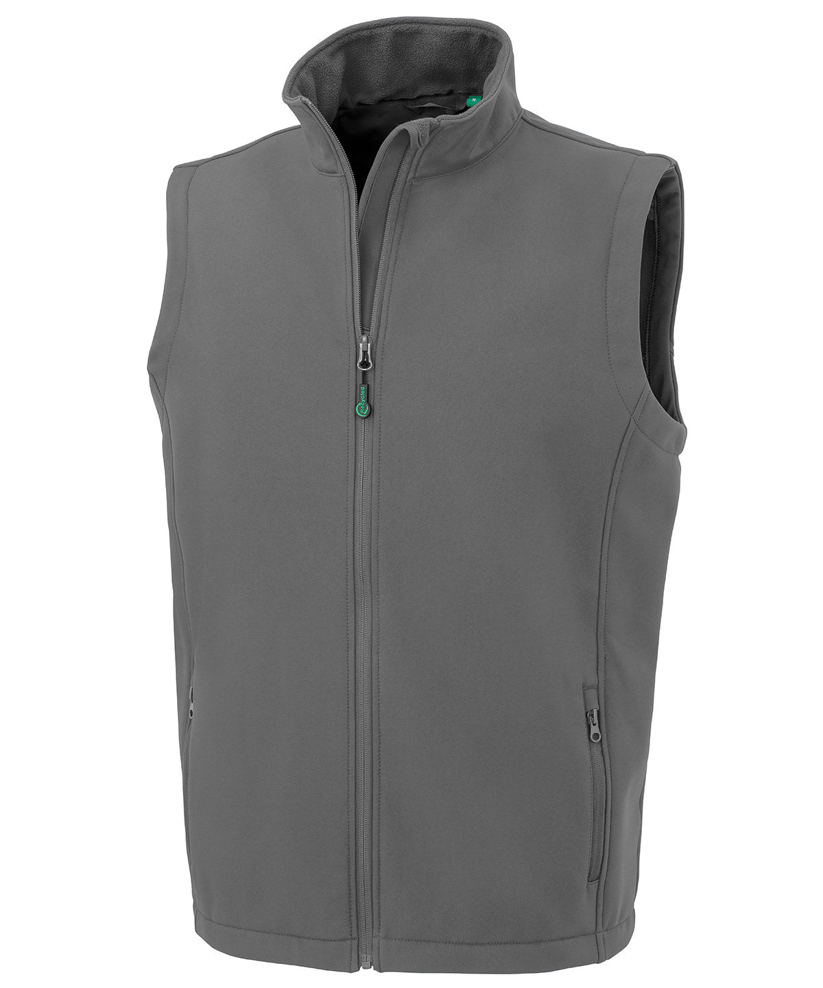 Result Recycled Men's recycled 2-layer printable softshell bodywarmer in Workguard Grey, front view