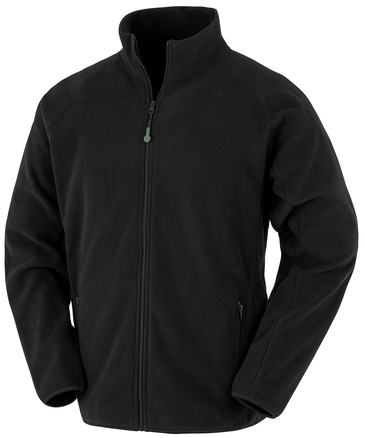 Result Recycled Fleece polarthermic jacket in Black, front view