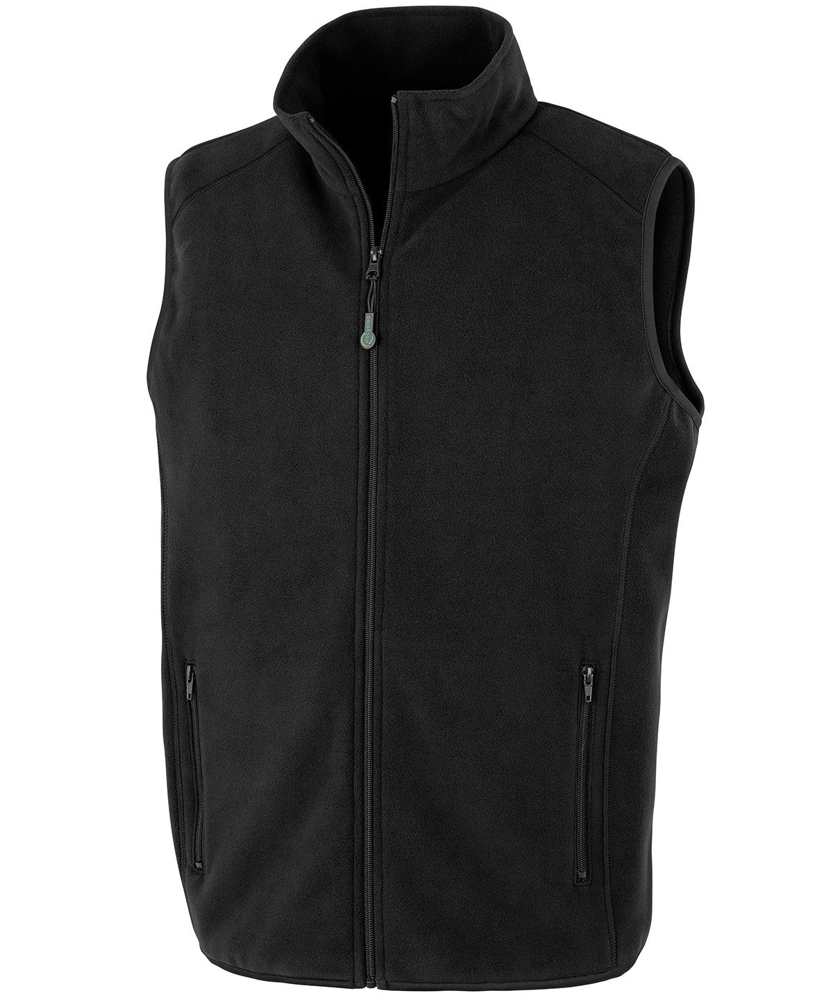 Result Recycled Fleece Polarthermic bodywarmer in Black, front view