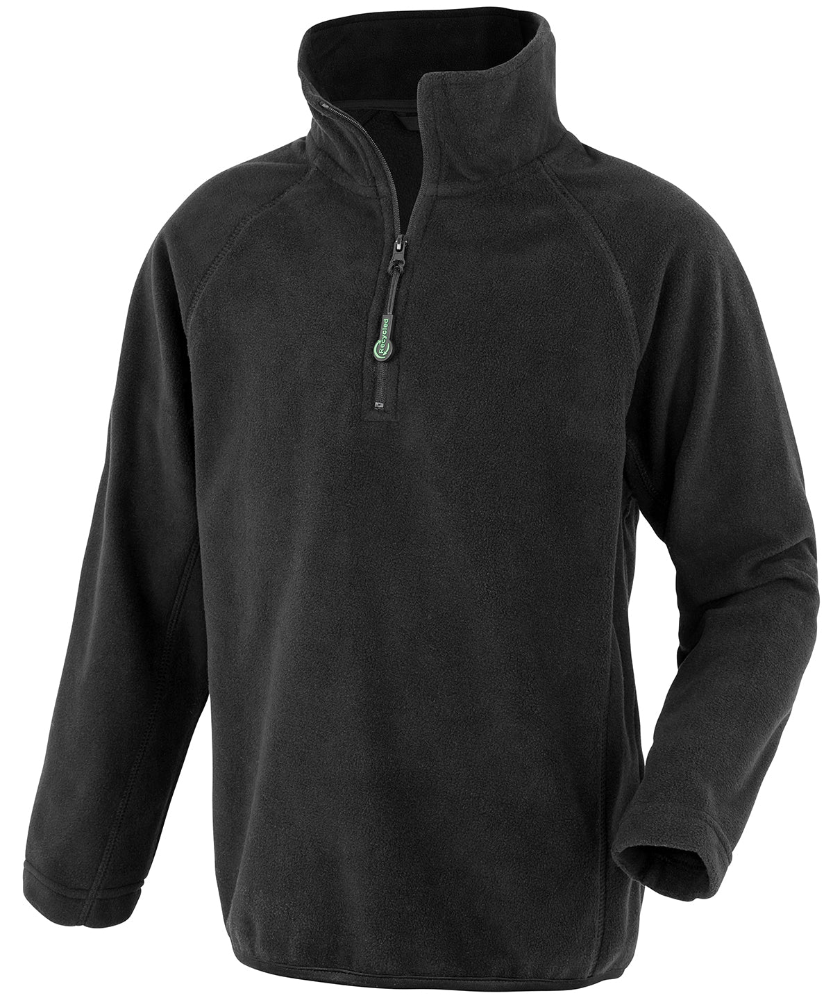 Result Recycled Junior recycled microfleece top in Black, front view