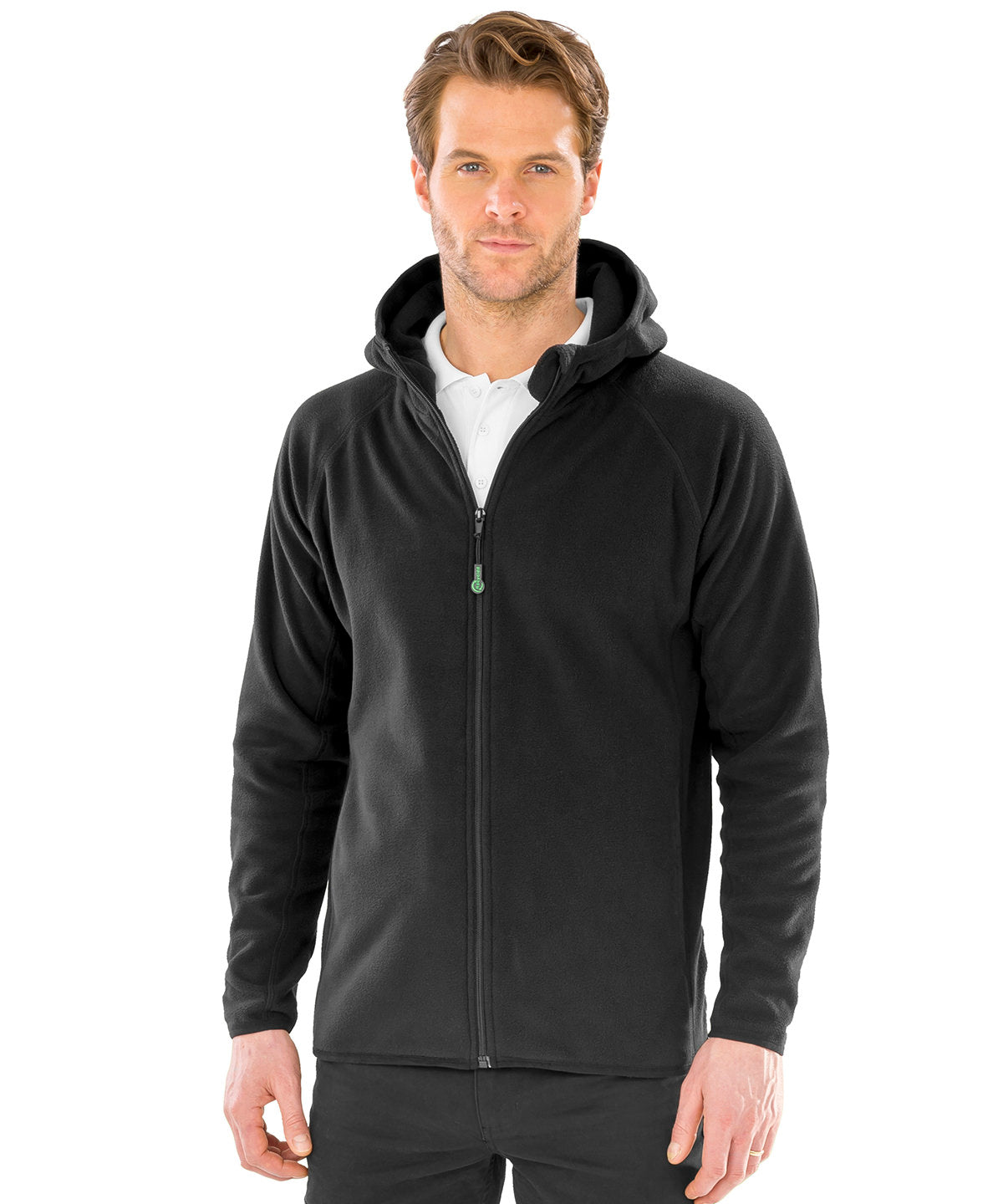 Result Recycled Hooded microfleece jacket in Black, lifestyle photo