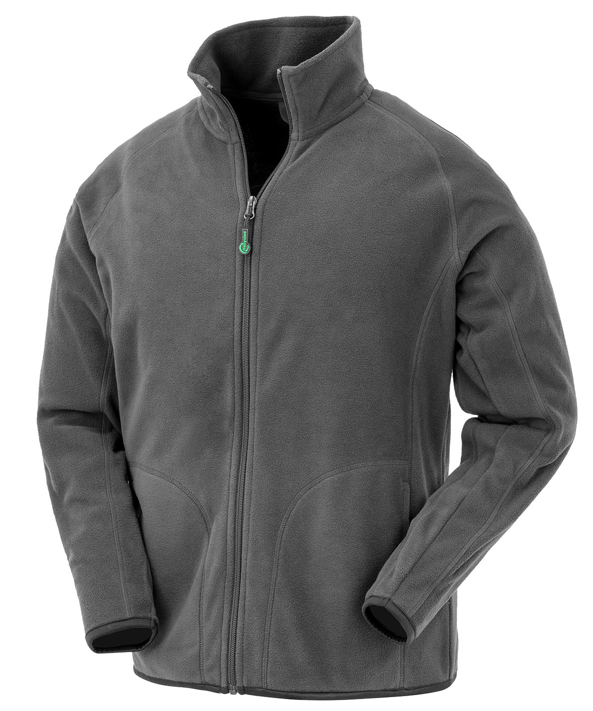 Result Recycled Microfleece jacket in Grey, front view