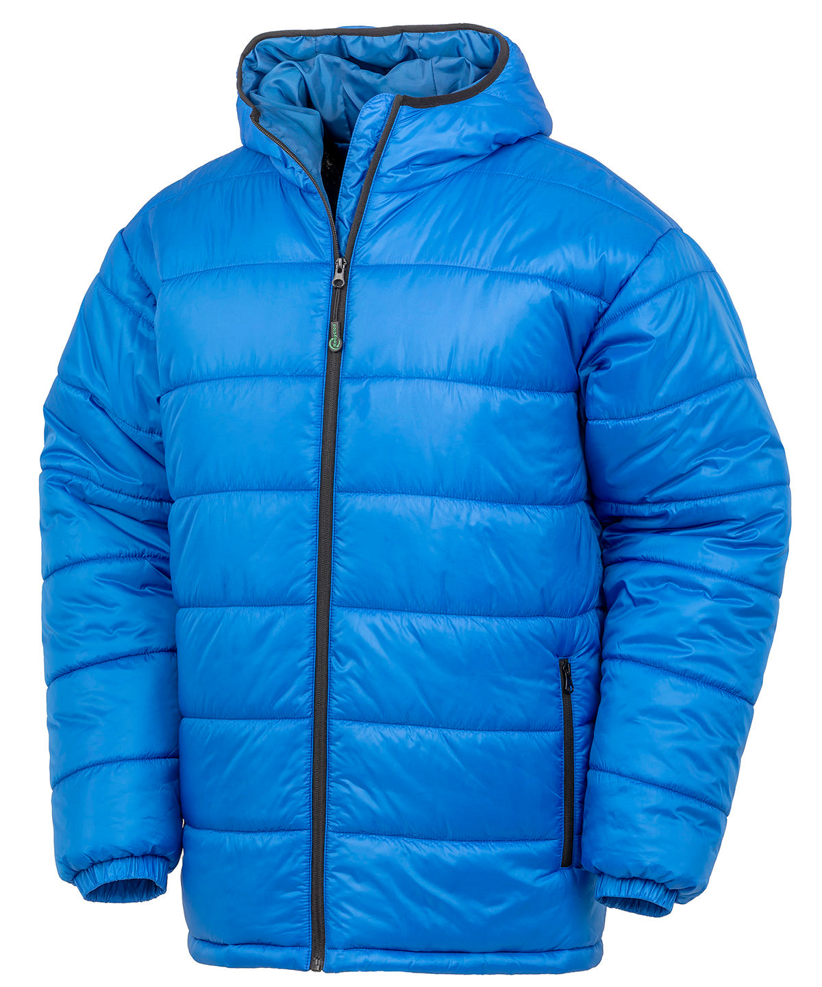 Result Recycled Hooded padded parka in Royal, front view