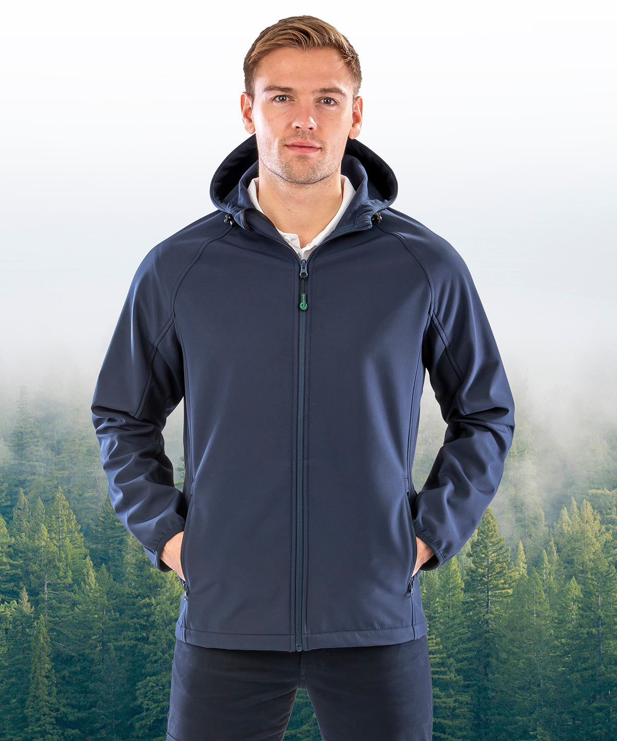Result Recycled 3-layer printable hooded softshell, lifestyle photo