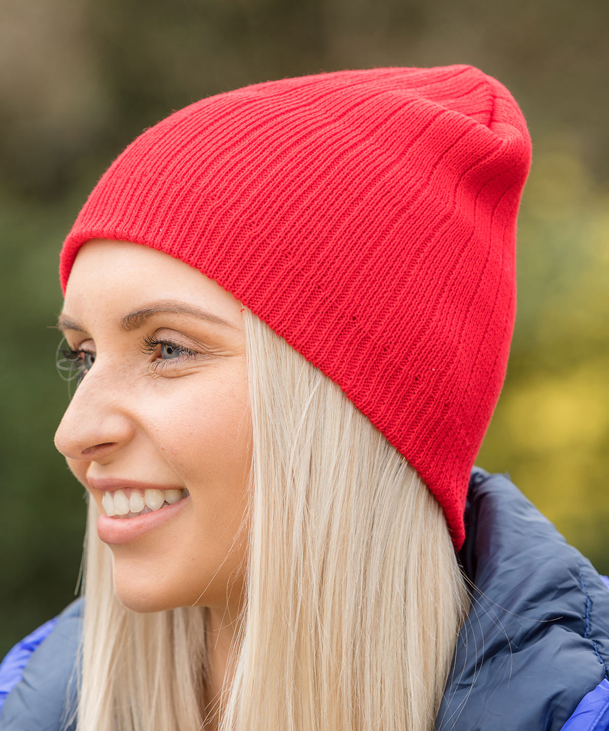 Result Winter Essentials Cotton knitted beanie hat, lifestyle photo