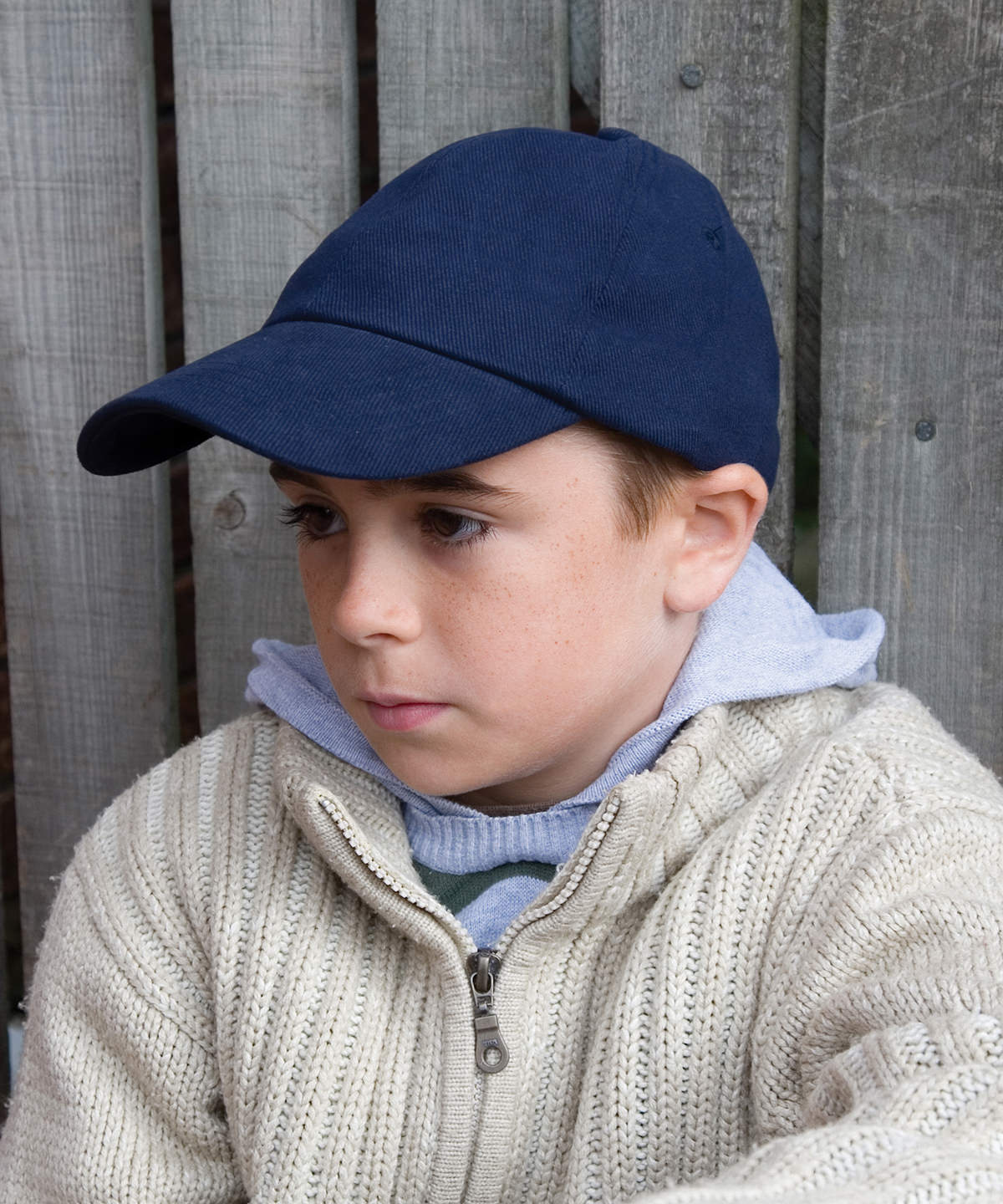 Result Headwear Junior low-profile heavy brushed cotton cap, lifestyle photo